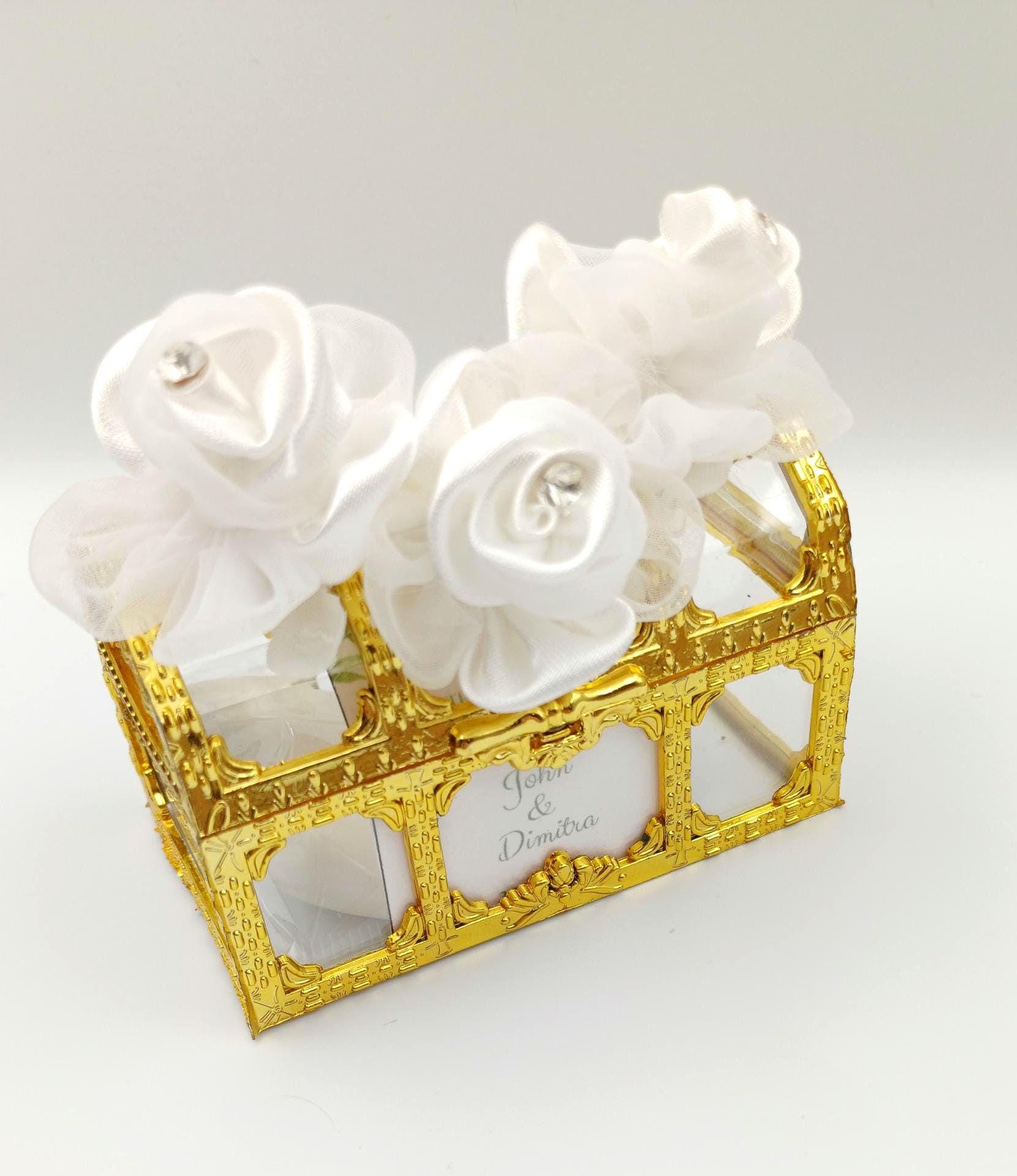 10 pcs-Wedding Favors for Guests ,wedding Favor Boxes,Gold Trinket box-Baby Shower Favors,Bridal Shower Favors,Greek bombonieres box.
