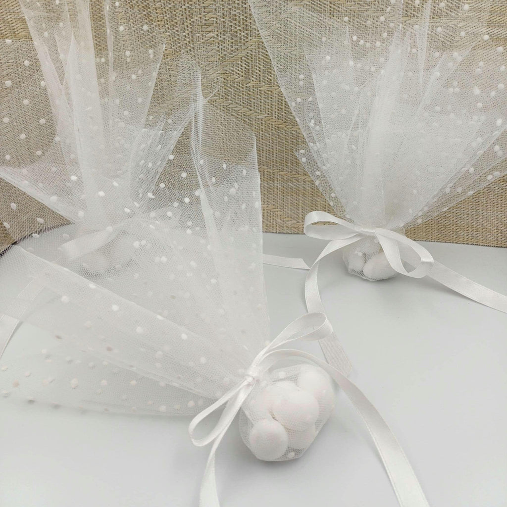20 pcs Wedding party favors engagement  favors, tulle koufeta bags boubounieres, Christening Greek baptism koufeta jordan almond for guests.