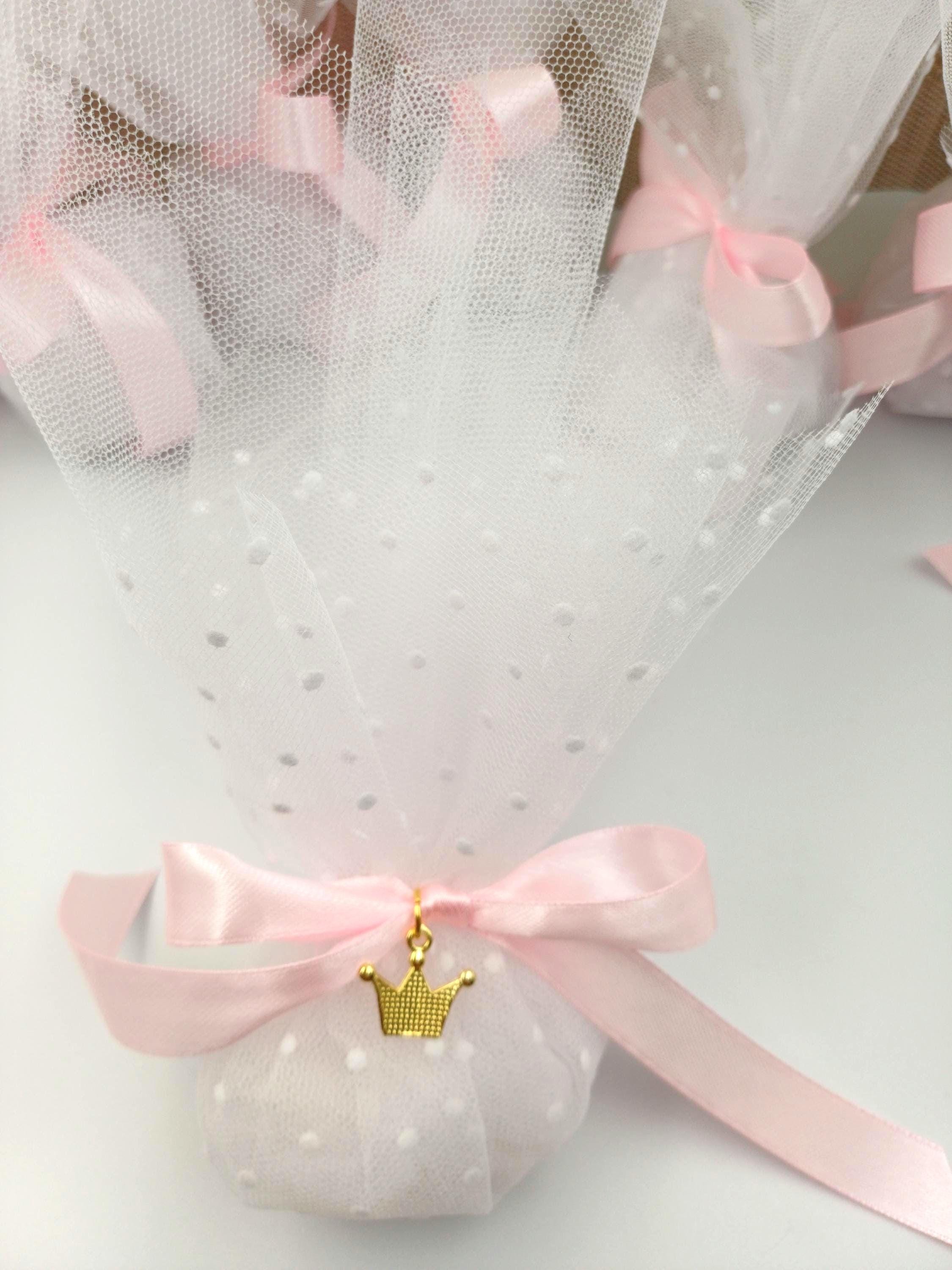 Greek Baptism favors,princess themed traditional tulle bombonieres koufeta ,mi bautizo ,first communion, Italian Bomboniere ,10 pcs.