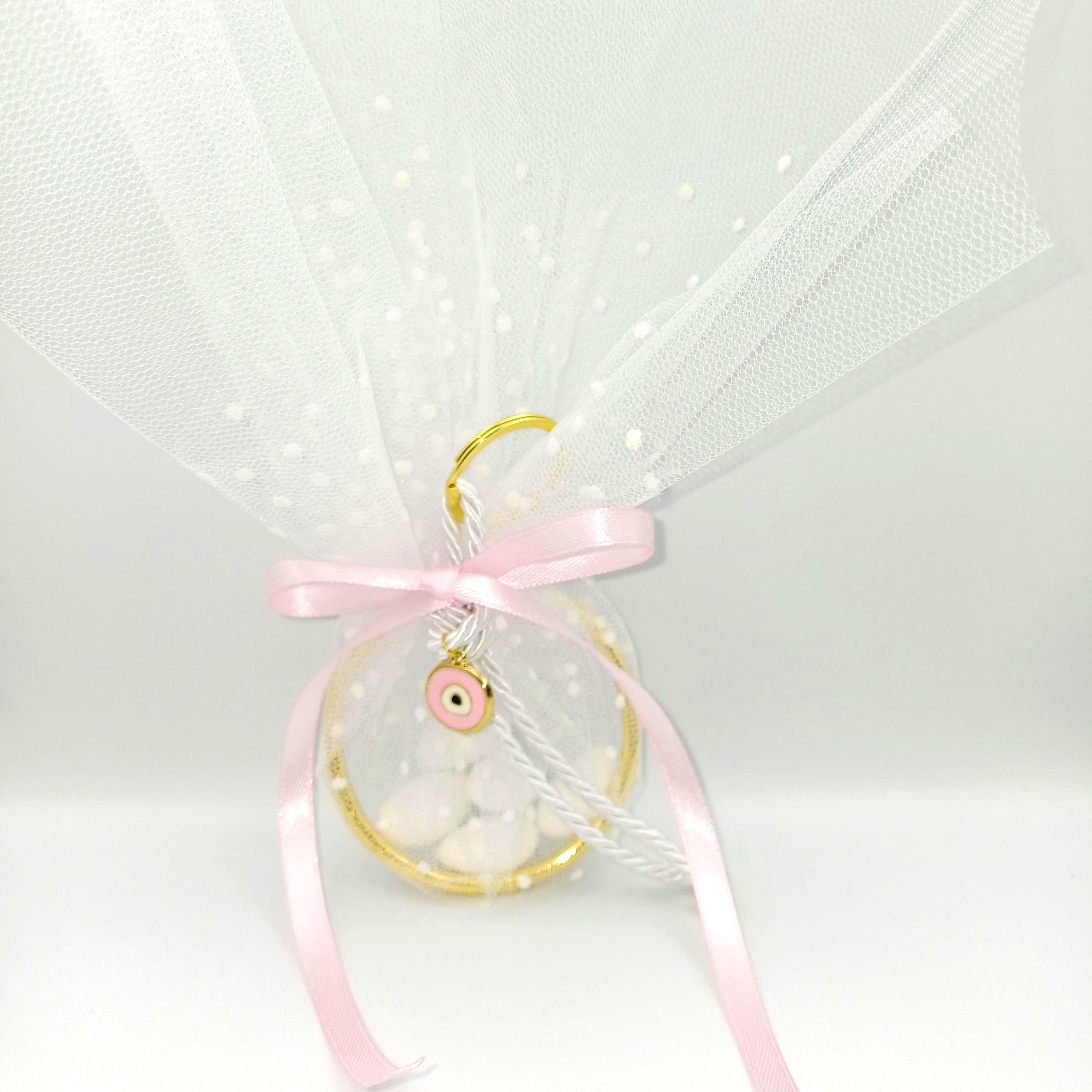 10 pcs, Greek baptism Mpomponiera, Evil eye keychain, Orthodox baptism girl favor, almond candy. Koufeta, Martyrika,jordan almond,mi bautizo
