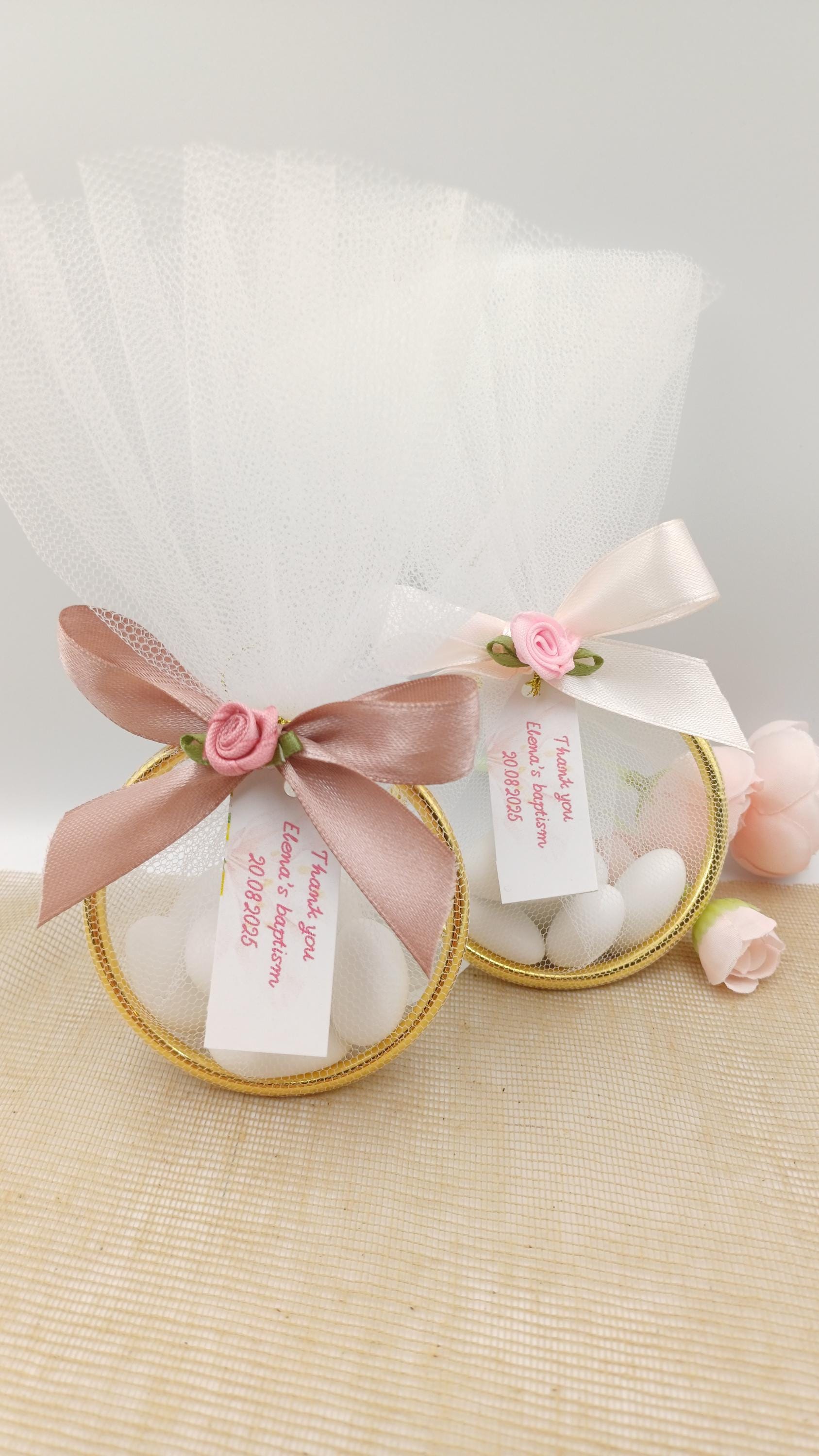 Personalized Baptism bombonieres Wedding Favors Almond Candy -Engagement ring Favors -Greek bombonieres - Christening gifts Koufeta-10 pcs