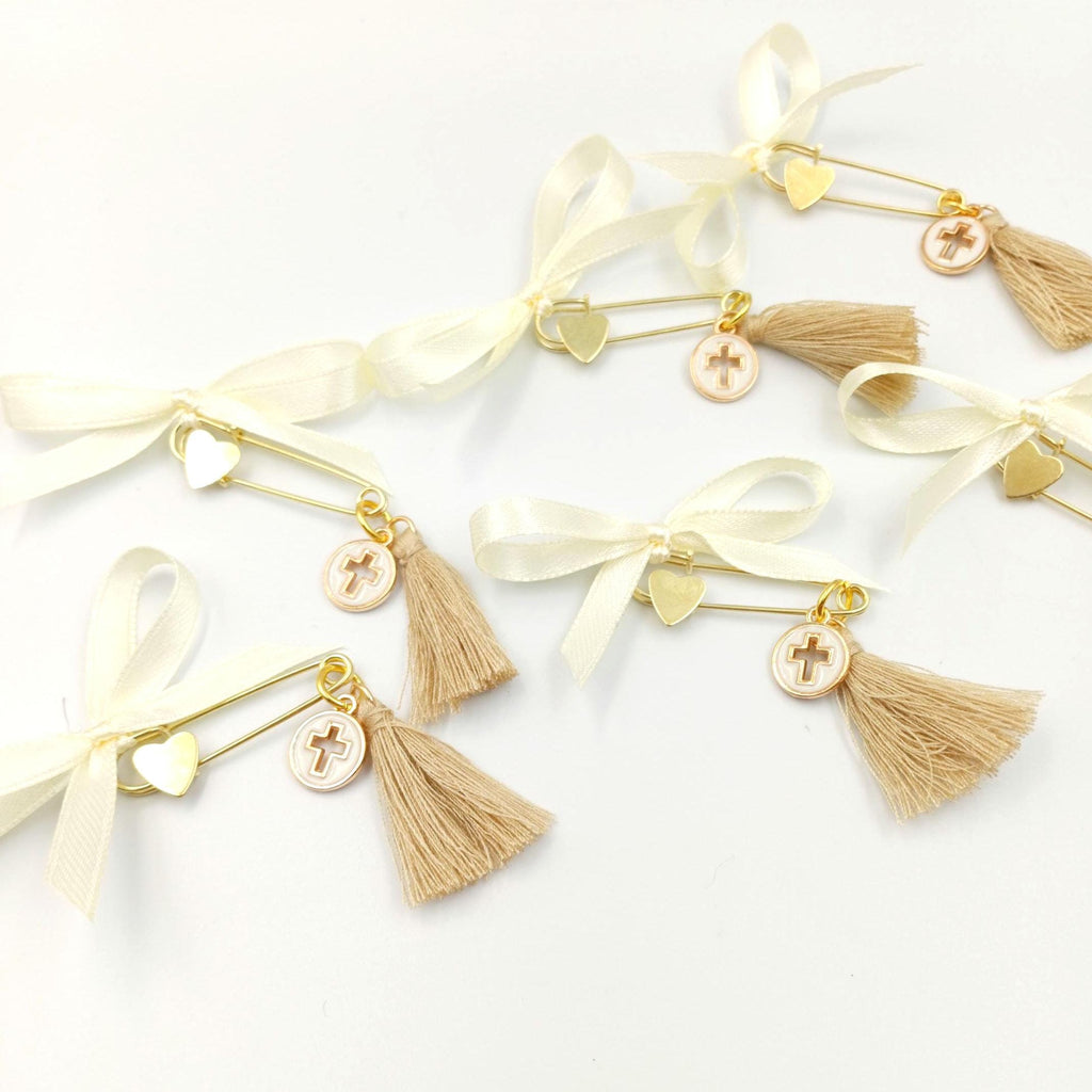 10 pcs, Martyrika safety pin,Baptism religious favors, Witness pins,Greek Orthodox baptism pins,Martirika,Boy or girl christening guest gift
