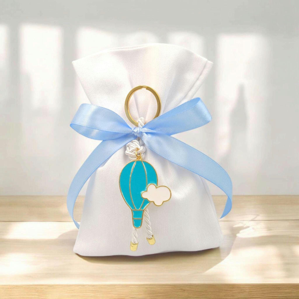 Baptism favor Greek Orthodox bomboniera Almond candy bags baby shower favor for boy first communion  hot air balloon party guest gift 10pcs