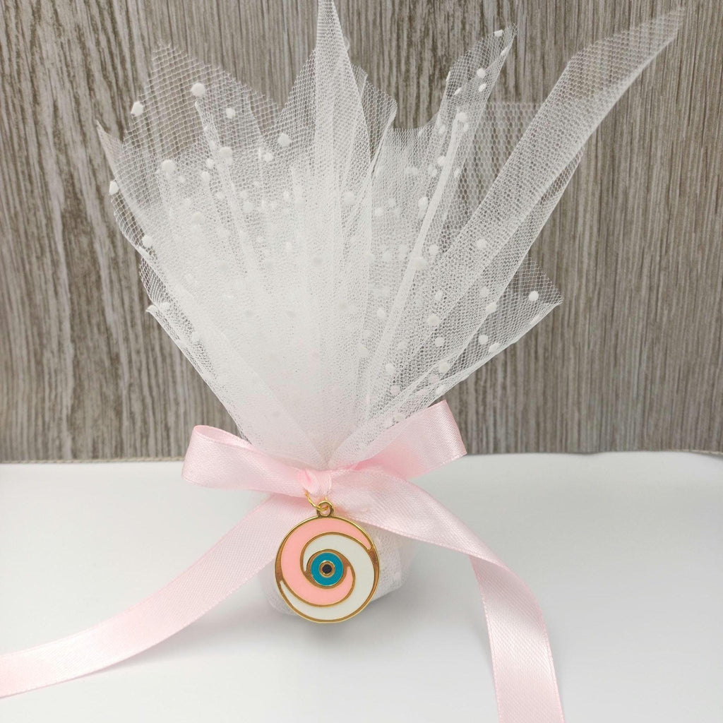 10 pcs,Baptism favors,Greek baptism orthodox tulle bombonieres Evil eye koufeta jordan almonds favors,mi bautizo confetti,first communion.