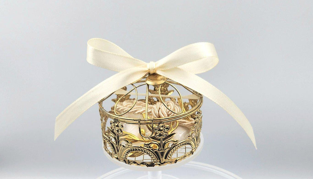 10 pcs Wedding Favors for Guests, Metallic Gold Jewerly Favor Box, Baby Shower Favor, Bridal Shower Favor,Greek bobonieres.