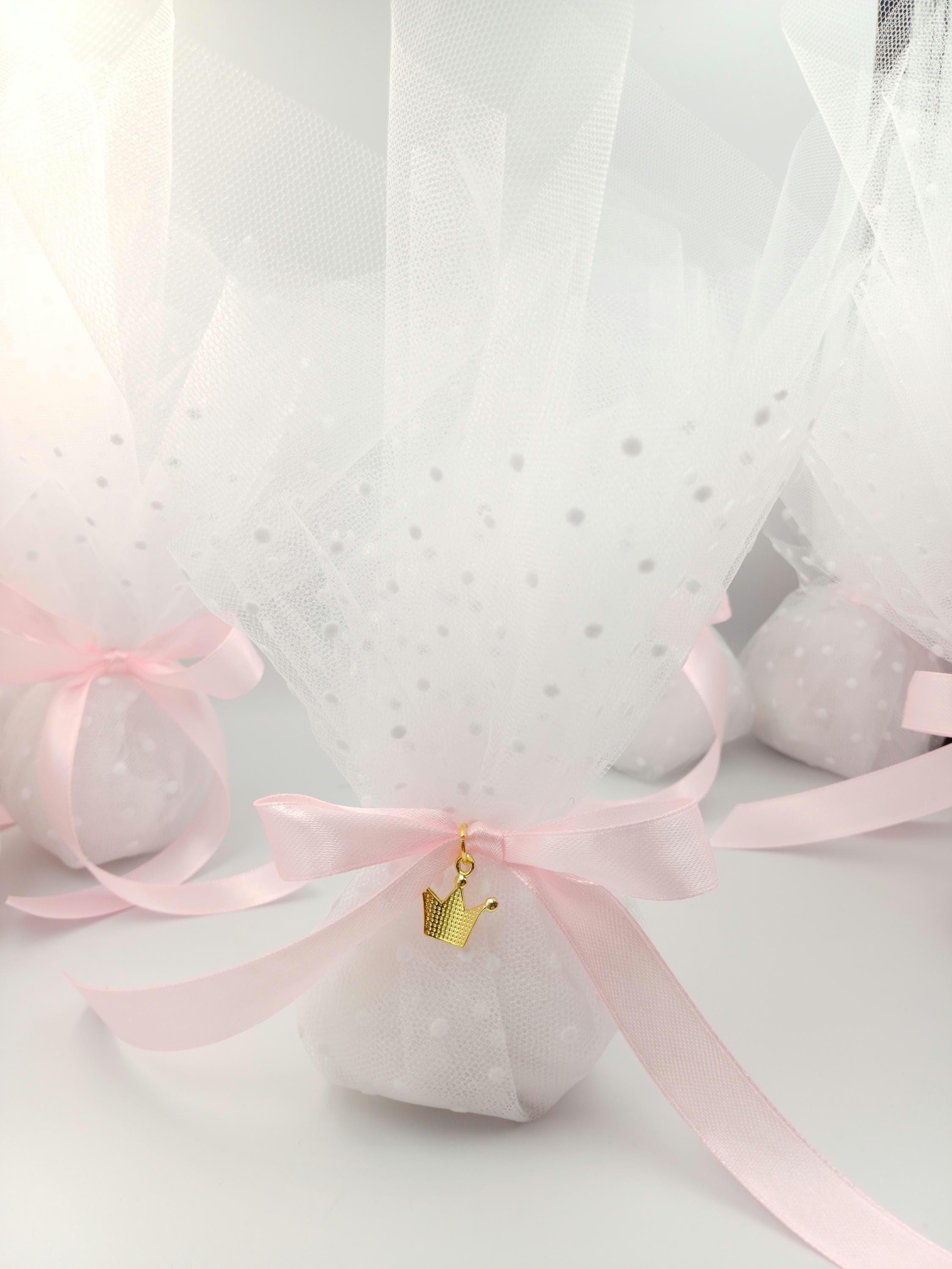 Greek Baptism favors,princess themed traditional tulle bombonieres koufeta ,mi bautizo ,first communion, Italian Bomboniere ,10 pcs.