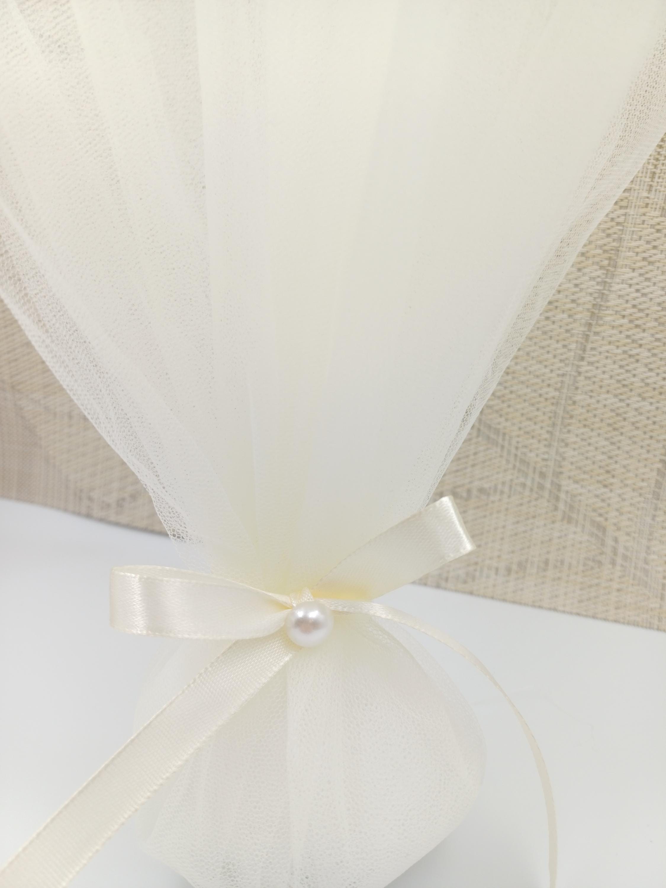 10 pcs, Greek Bombonieres, Orthodox wedding, Greek traditional tulle favor, Christening wedding favors with pearl, koufeta jordan almond.