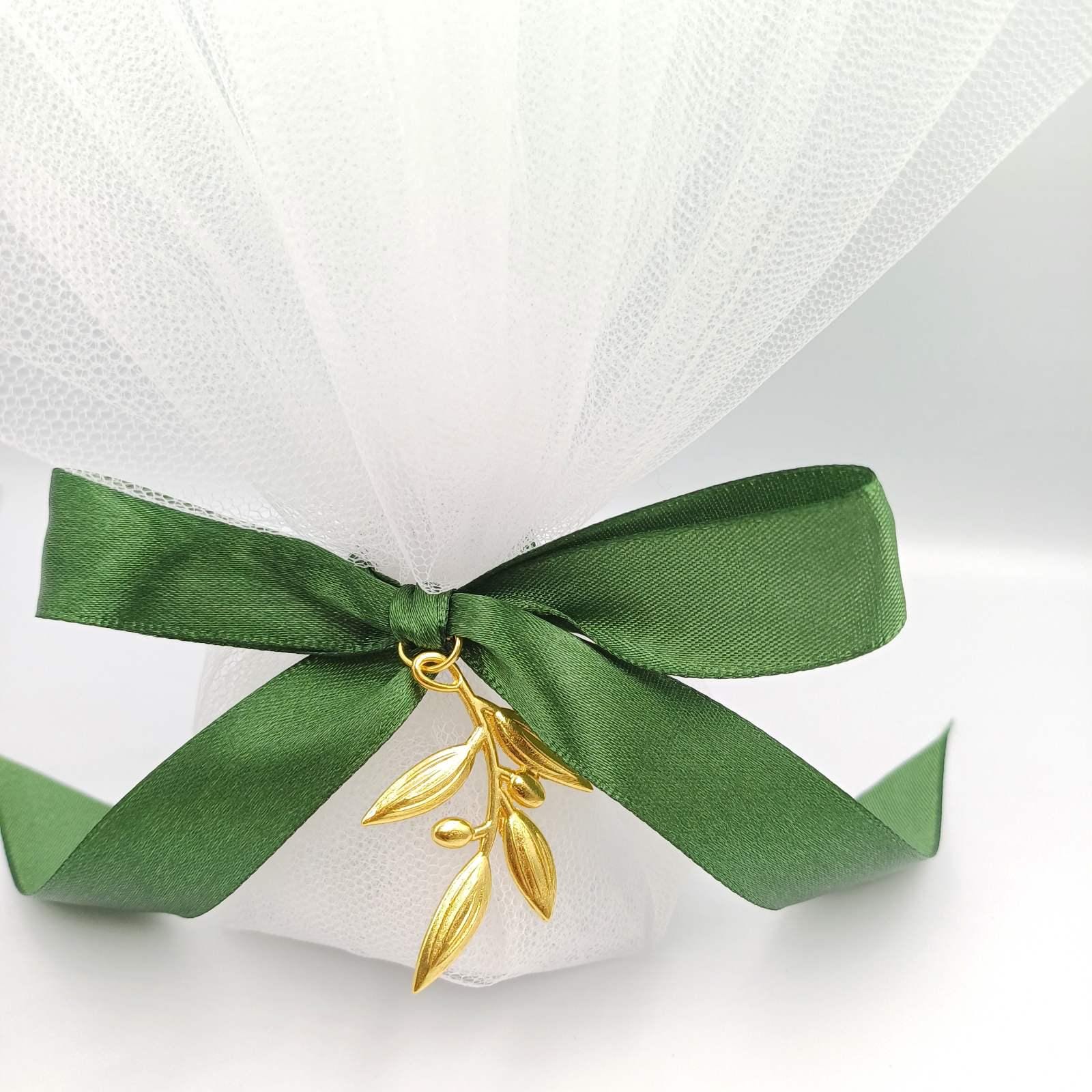 10 pcs, Greek wedding boubouniera, Tulle Wedding Favor, Olive branch favor, Orthodox wedding,  Mpomponiera, Bomboniere, Koufeta.
