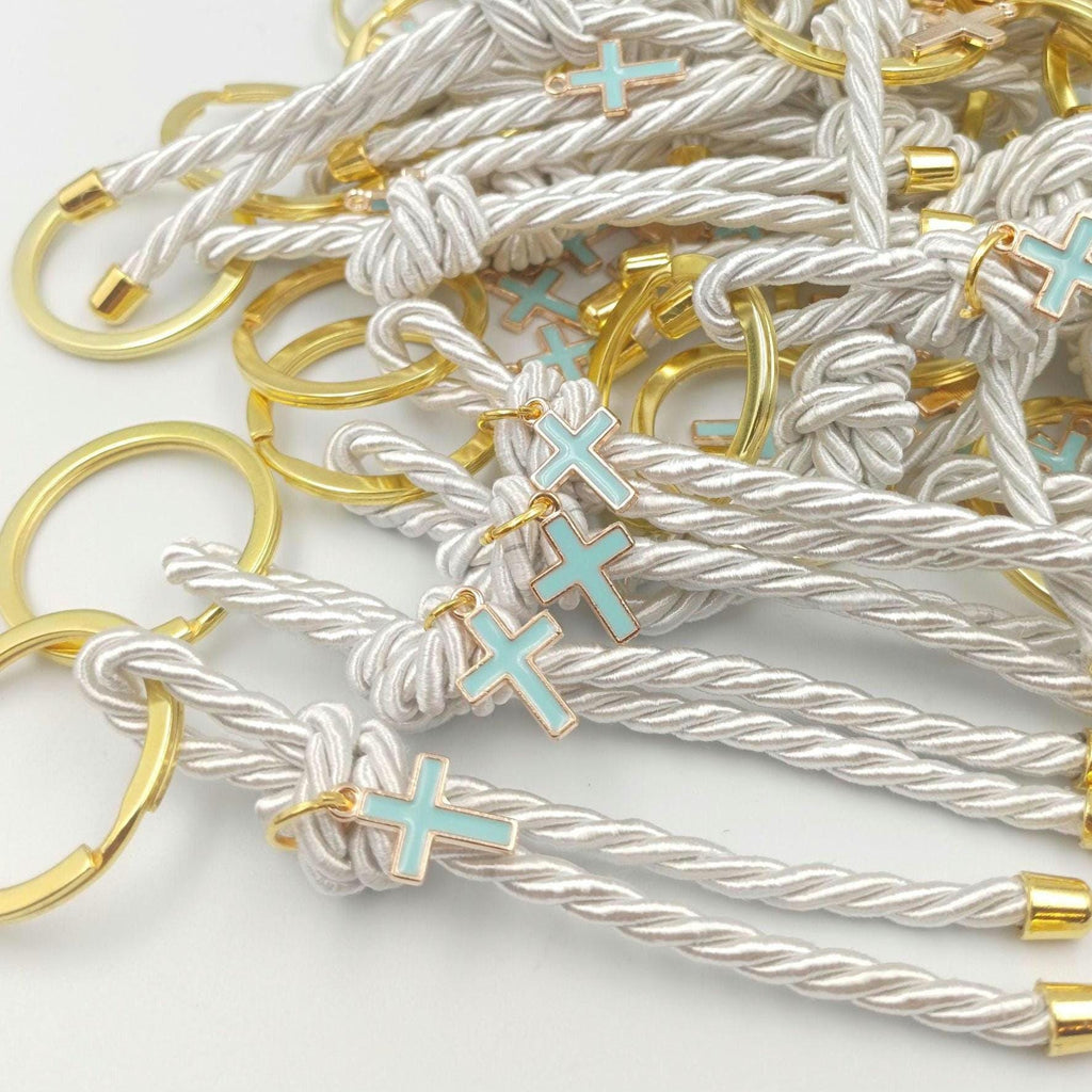 10 pcs,Baptism Party favors Blue Cross keychain favors ,Martirika Greek Orthodox baptismWitness giveaway first communion favors baby shower.