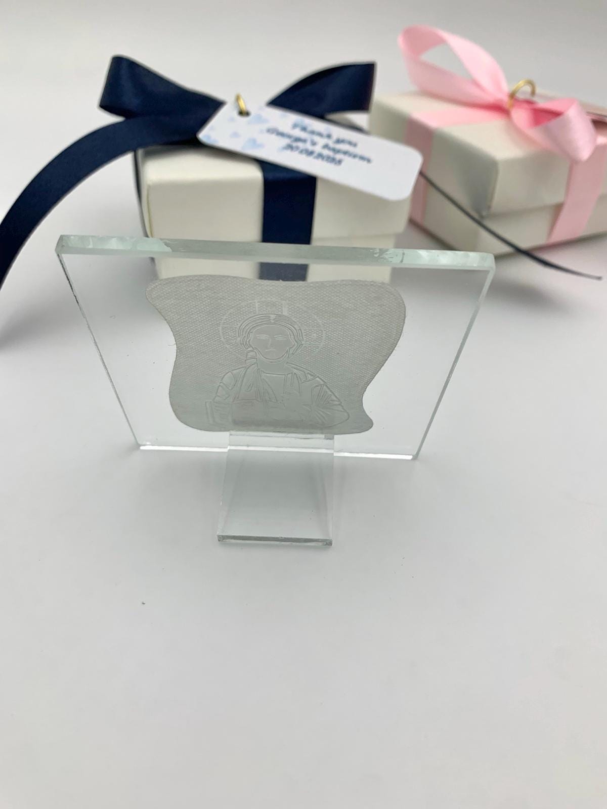 Greek icon favors Orthodox baptism  boboniera souvenir for guests koufeta box,Panagia and Christos icon favors Available as a pair. 10pcs