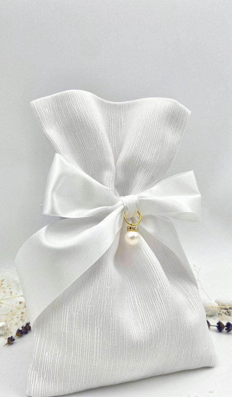 Luxury White Pearl Wedding Favor, White pearl favors, Greek wedding, Orthodox wedding, Koufeta bag,,bridal shower Bomboniere, Koufeta,10pcs