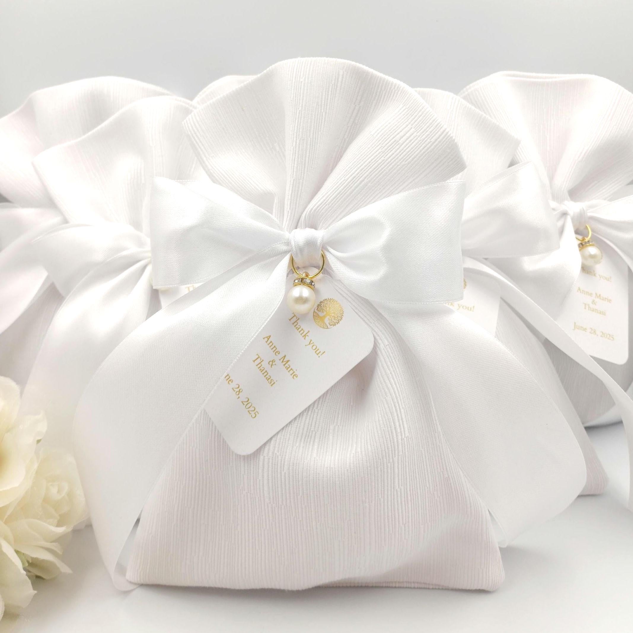 Luxury White Pearl Wedding Favor, White pearl favors, Greek wedding, Orthodox wedding, Koufeta bag,,bridal shower Bomboniere, Koufeta,10pcs