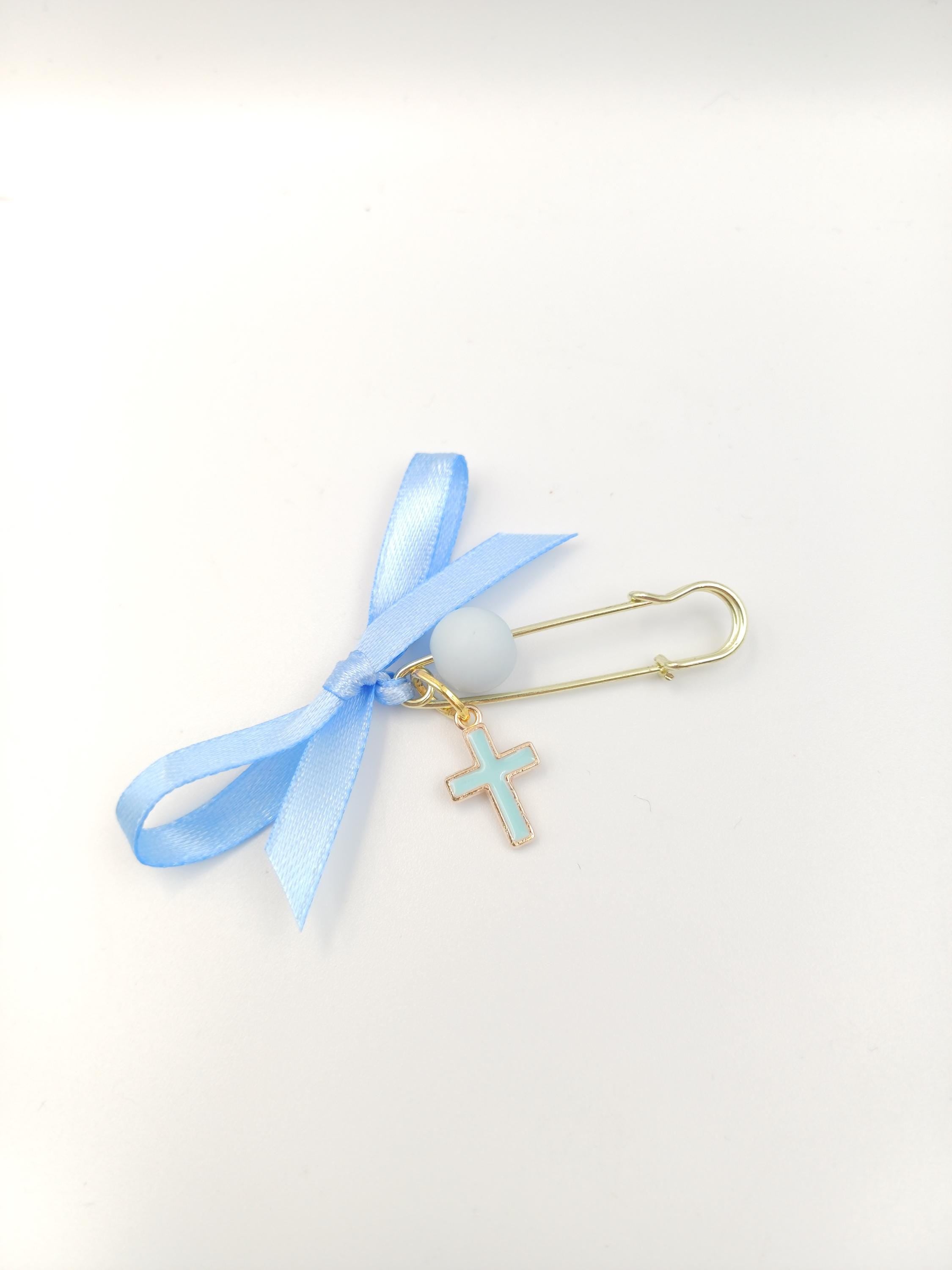 10 pcs, Greek Baptism enamel cross Martyrika safe pins, Boy baptism Witness favors pins, Baby shower , First Communion favors,Tyrcoise cross