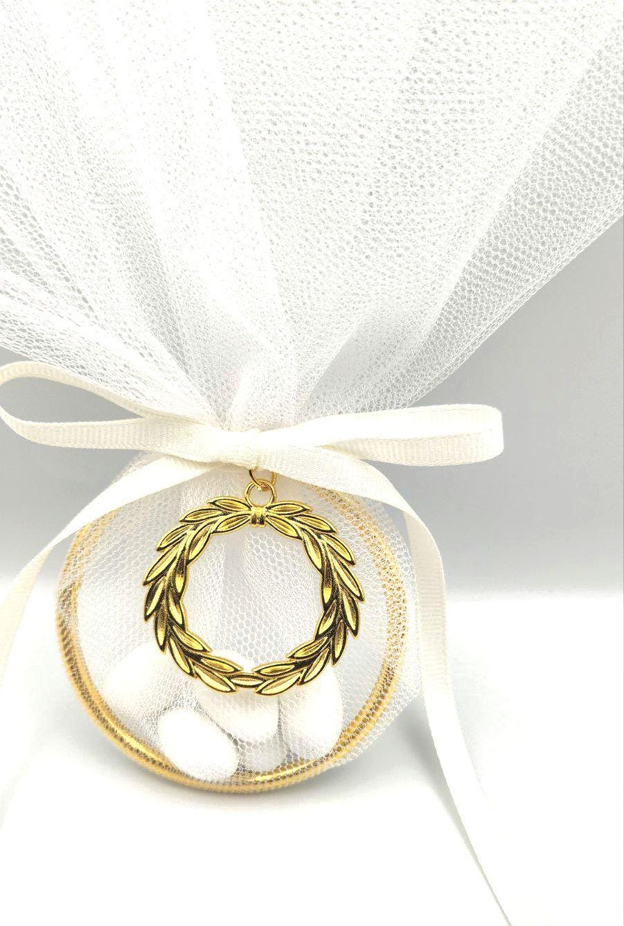 10 pcs, Greek Wedding Favor, Almond candy favors, Olive themed boboniera, Mpomponieres, Bombonieres, Ring Tulle Bags, koyfeta.