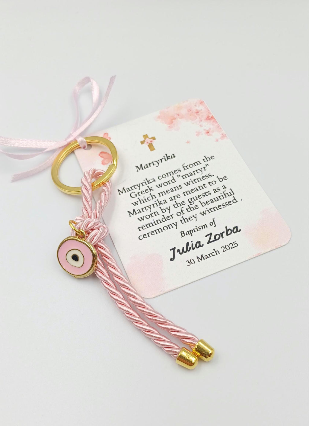 10 pcs, Martyrika, Martirika, Greek Orthodox Baptism, Keychain with evil eye, Christening favor, Witness favor, first communion.