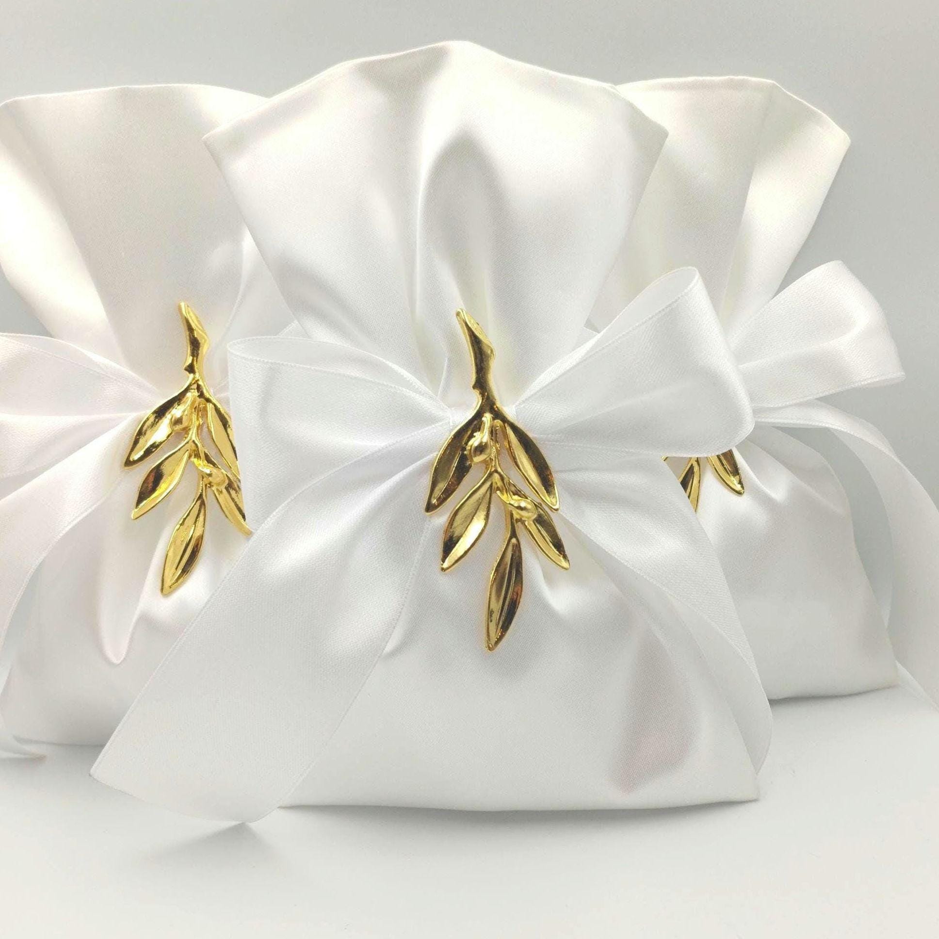 10 pcs,  Greek wedding  bombonieres ,Luxury Wedding Favor, Olive branch favors, Orthodox wedding, Koufeta, Bomboniere,Olive favor bags.
