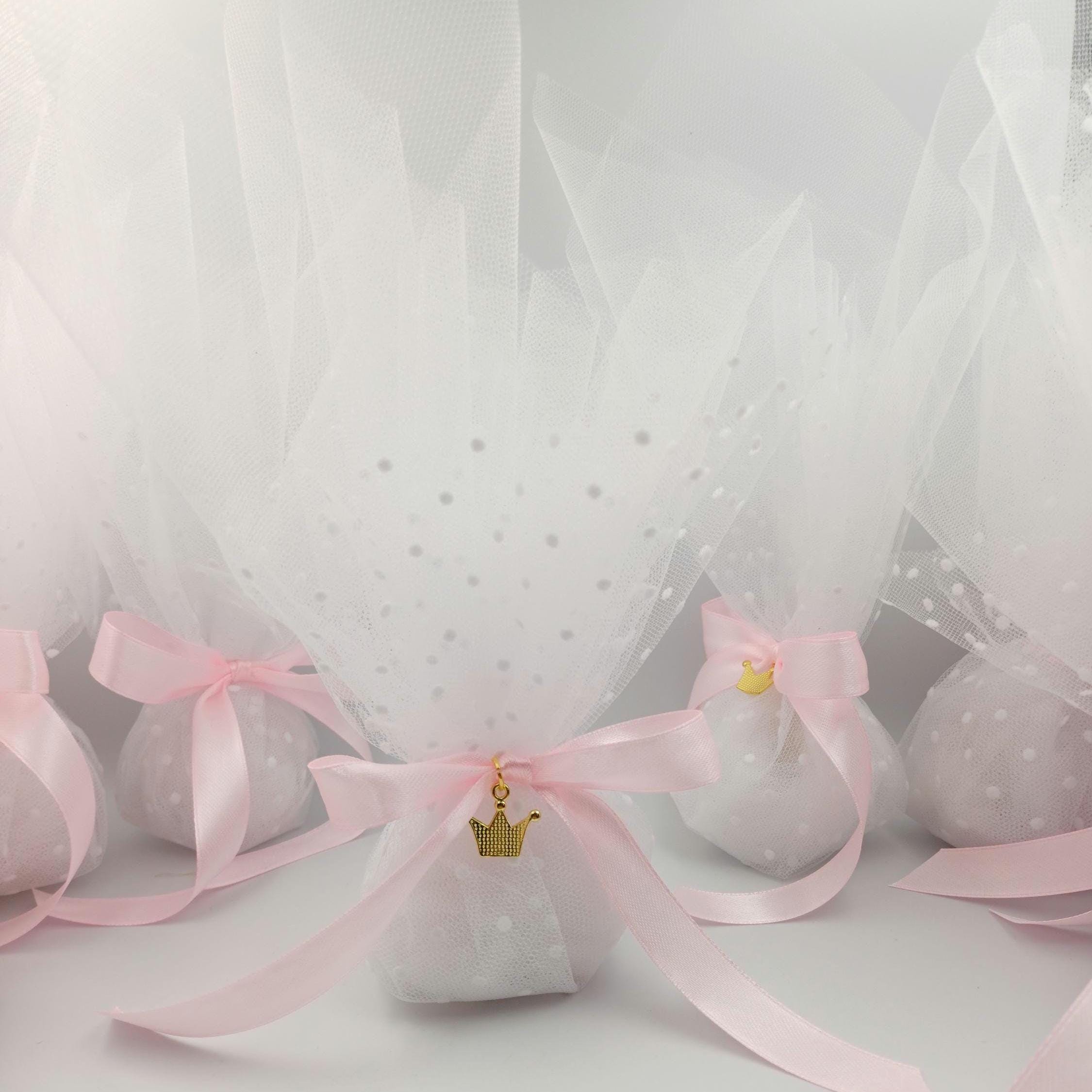Greek Baptism favors,princess themed traditional tulle bombonieres koufeta ,mi bautizo ,first communion, Italian Bomboniere ,10 pcs.