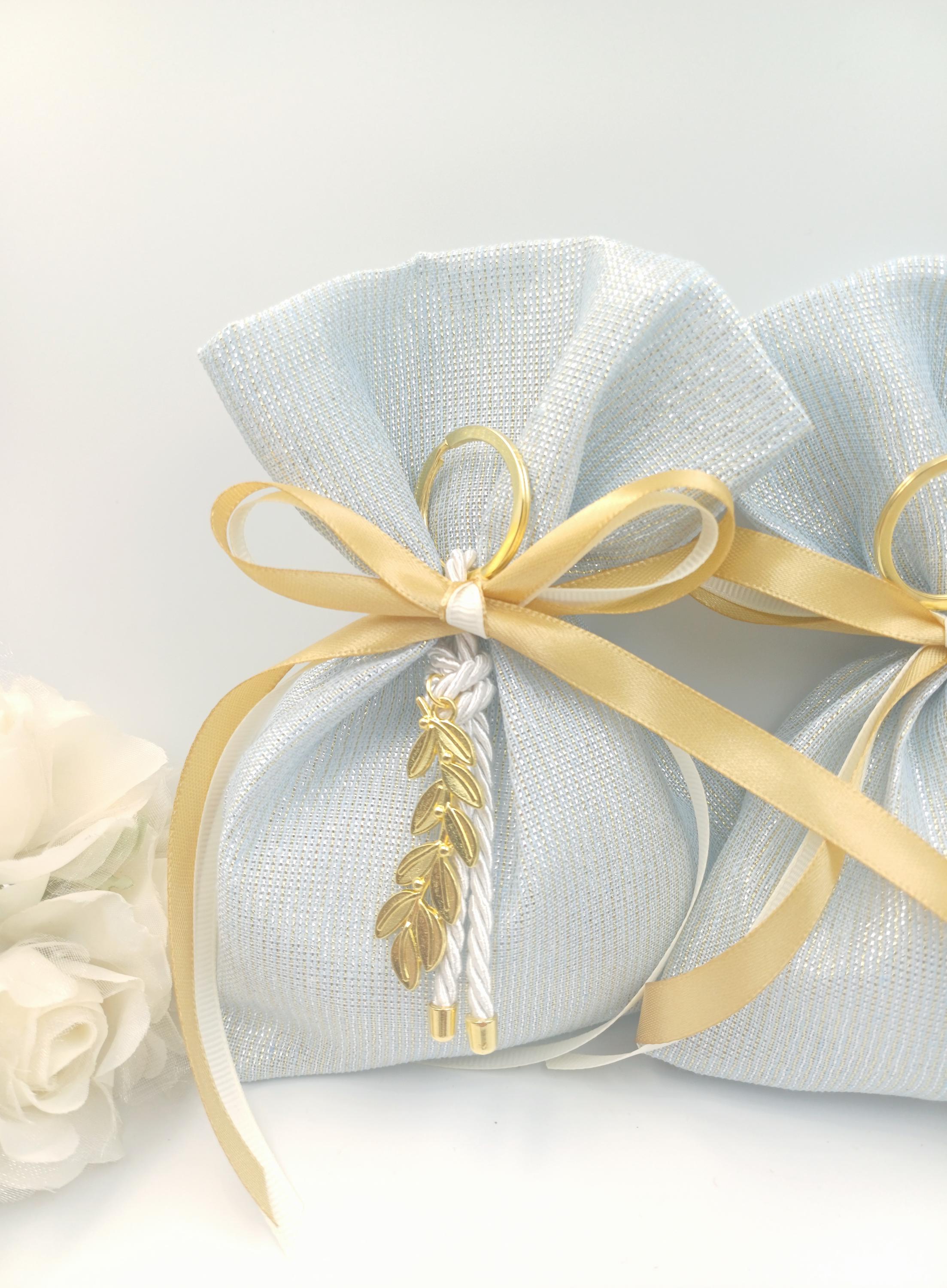 Elegant Wedding Favor Bag, Greek Baptism Favor with Olive branch key chain Koufeta  Orthodox baptism ,bridal shower 10 pcs.