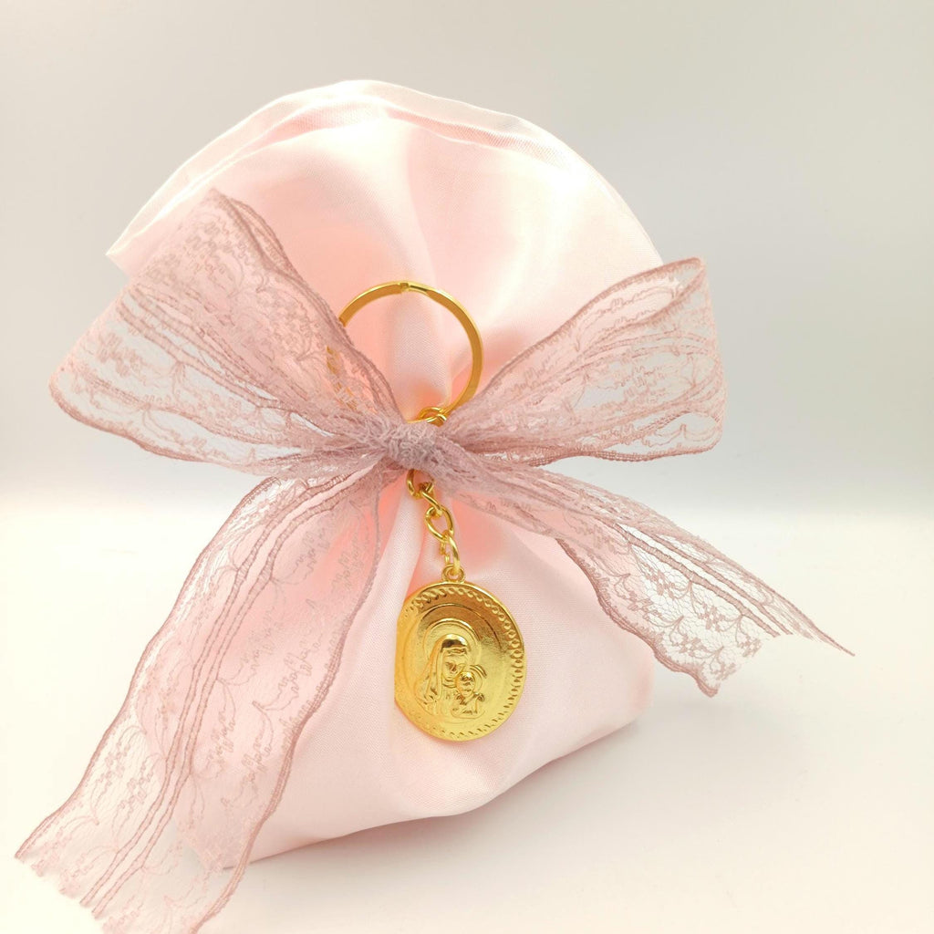 10 pcs, Orthodox icon pink baptism bomboniera, Panagia icon keychain,Girl baptism, Koufeta, baptism favors,Koufeta ,Christening favors