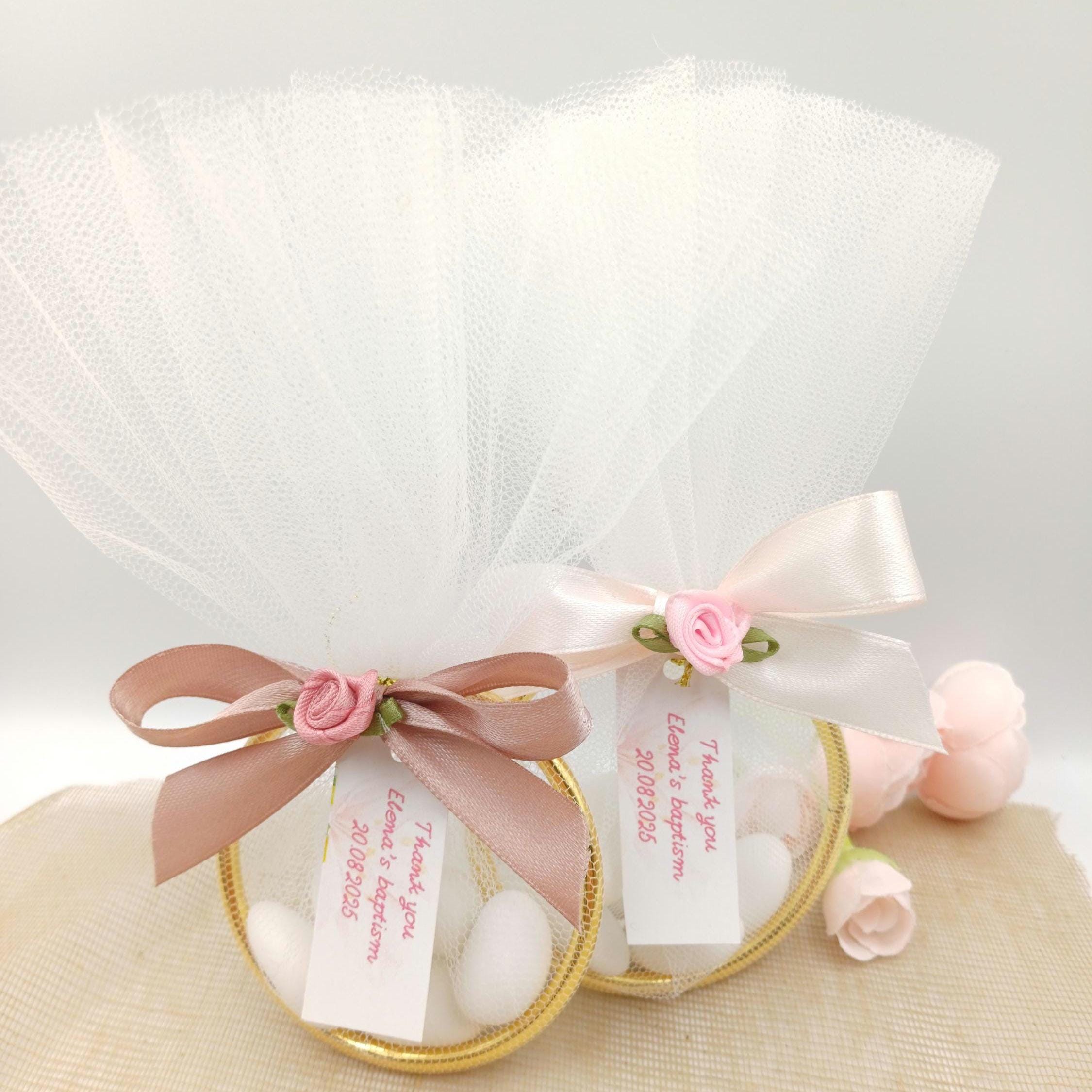 Personalized Baptism bombonieres Wedding Favors Almond Candy -Engagement ring Favors -Greek bombonieres - Christening gifts Koufeta-10 pcs