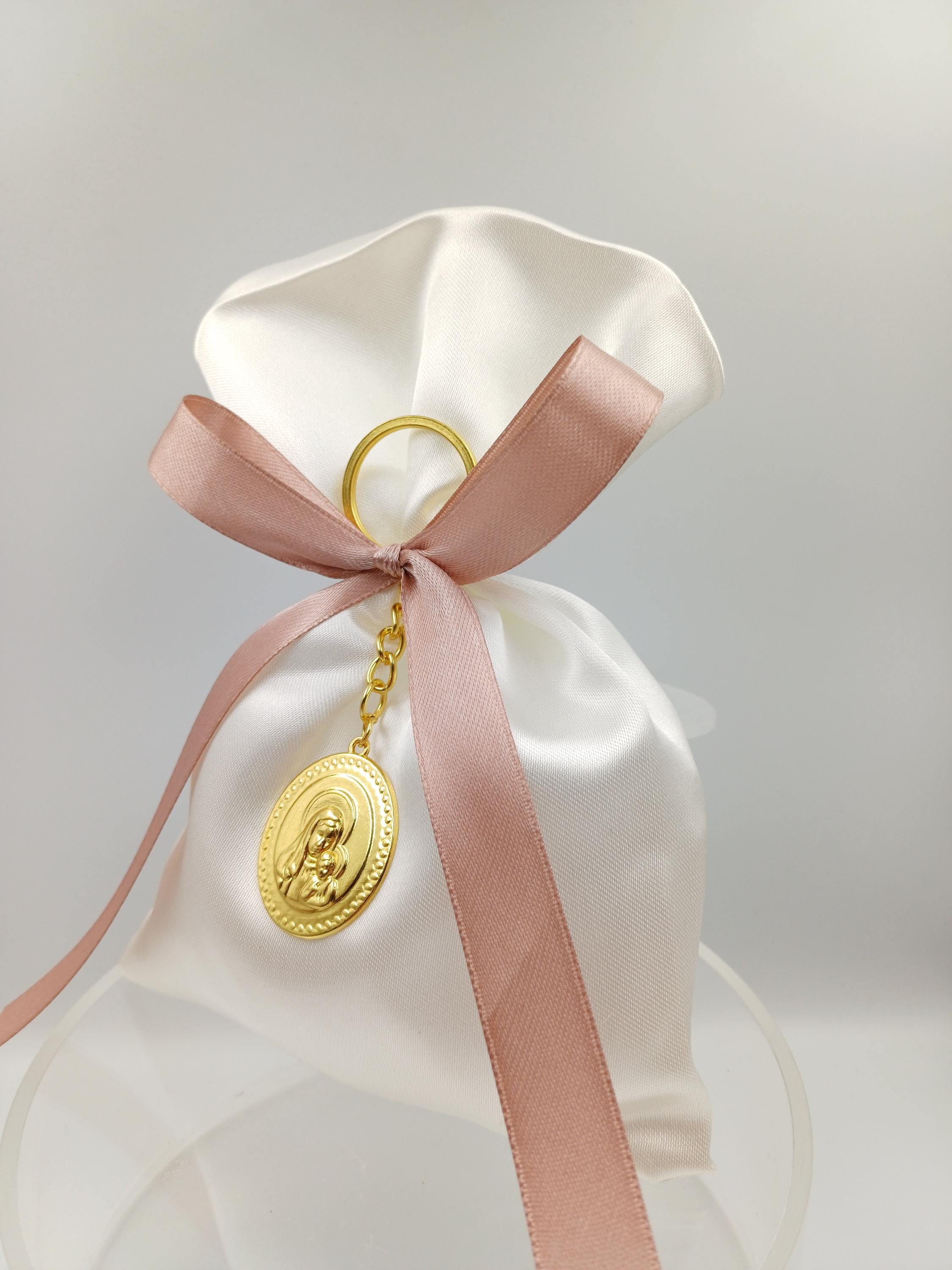 10 pcs, Greek baptism  bombonieres, Christening favor Panagia icon, Orthodox Keychain favors, Girl baptism,Koufeta, Almond candy satin bags.