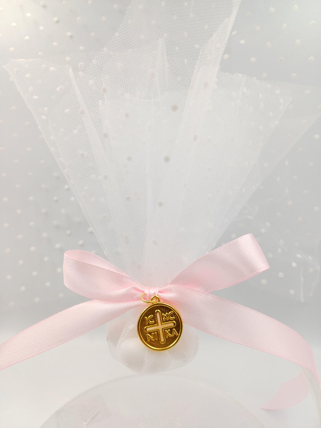 10 pcs,Greek baptism traditional tulle bombonieres, Byzantine Cross  baptism favors, koufeta jordan almonds favors,mi bautizo confetti.