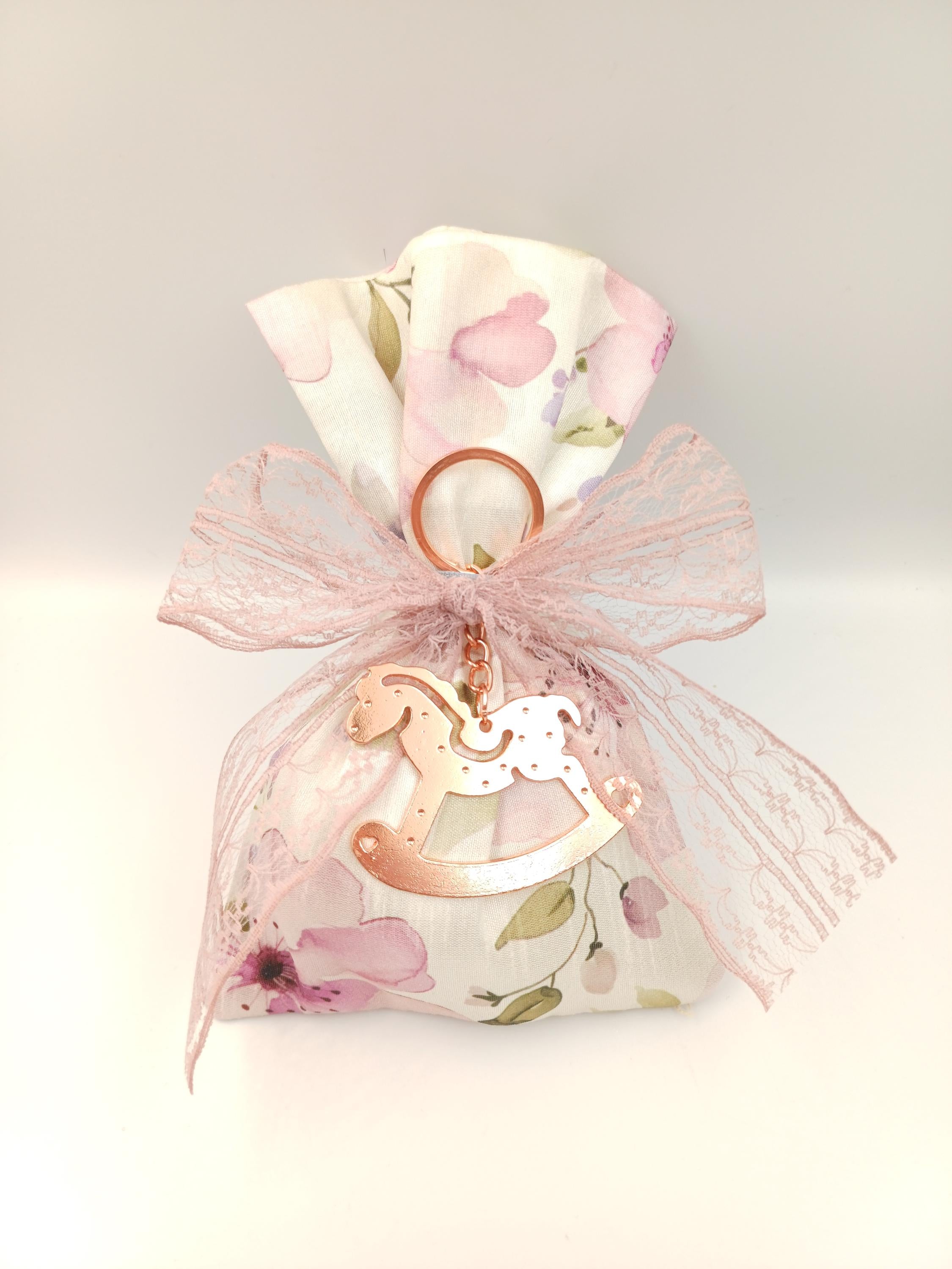 Floral Baptism favors  Greek Orthodox baptism boubounieres ,Communion gifts sugared Almond candy satin pouches , koufeta bags ,10 pcs.