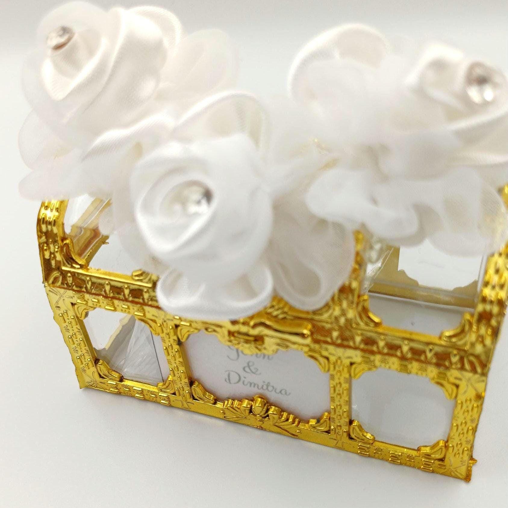 10 pcs-Wedding Favors for Guests ,wedding Favor Boxes,Gold Trinket box-Baby Shower Favors,Bridal Shower Favors,Greek bombonieres box.