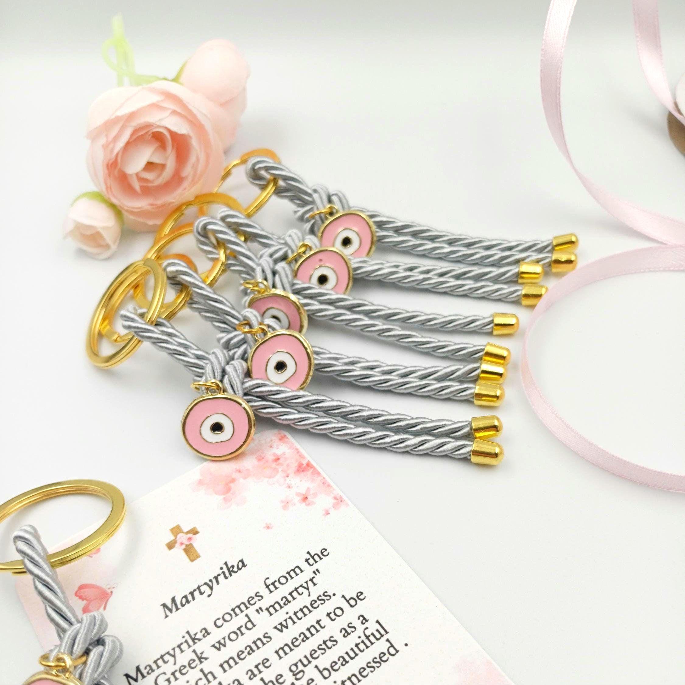 10 pcs,Martyrika key chain evil eye, Martirika, Greek  Baptism,Christening favor, Orthodox Witness gifts, first communion,mi bautizo.