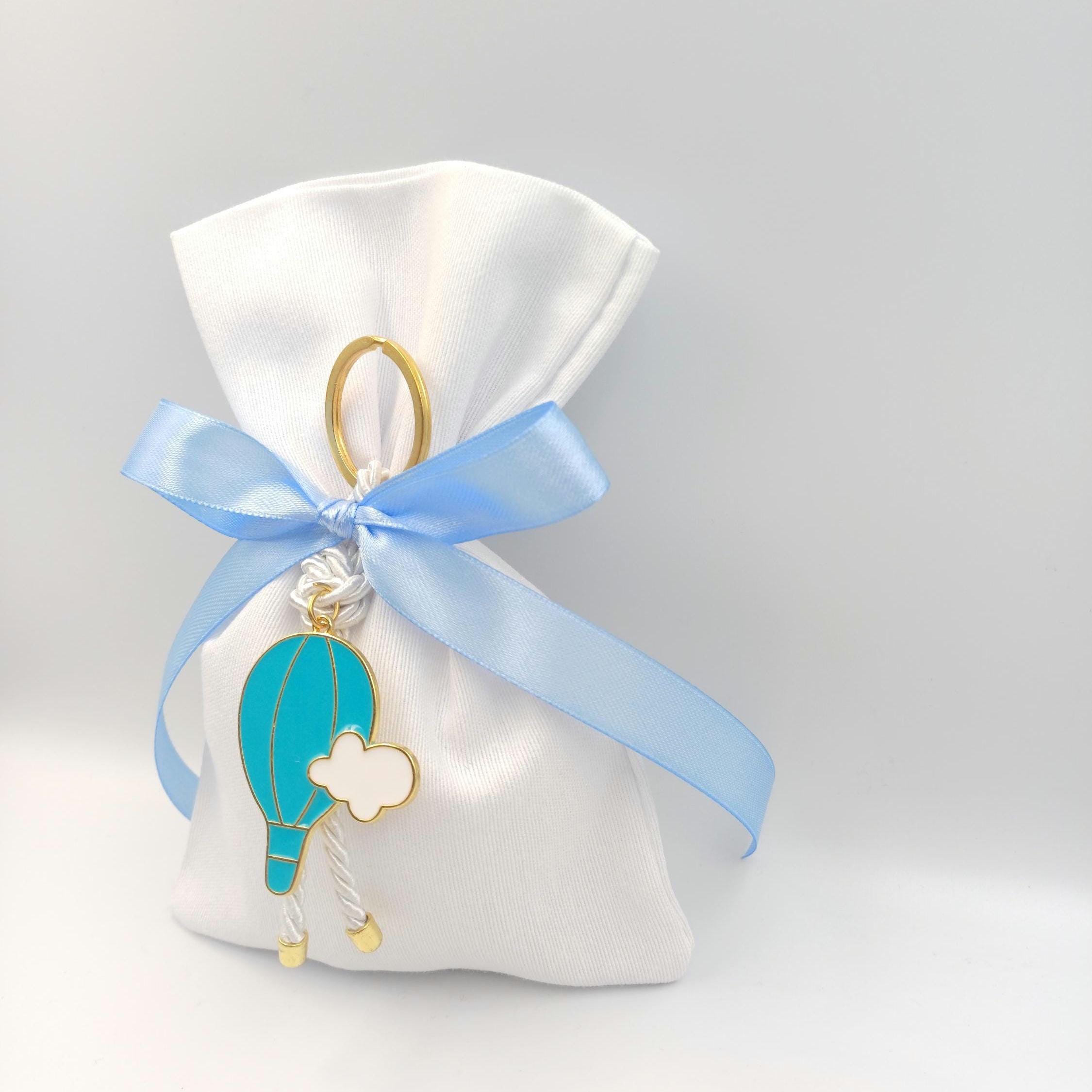 Baptism favor Greek Orthodox bomboniera Almond candy bags baby shower favor for boy first communion  hot air balloon party guest gift 10pcs