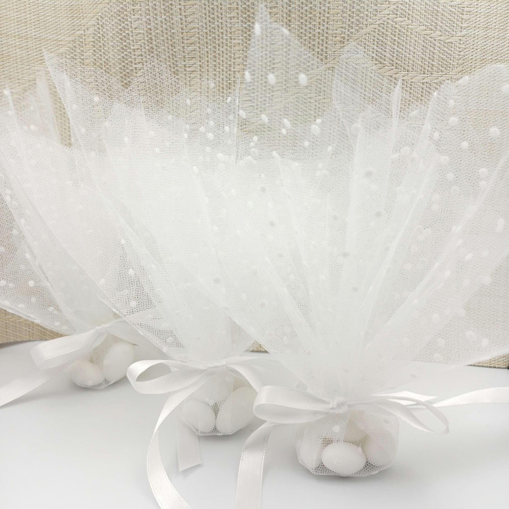 20 pcs Wedding party favors engagement  favors, tulle koufeta bags boubounieres, Christening Greek baptism koufeta jordan almond for guests.