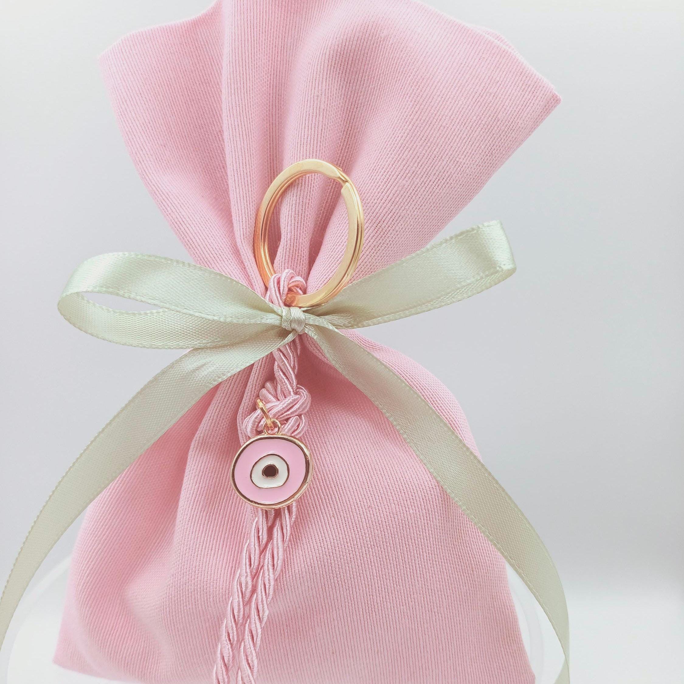 10 pcs, Greek baptism bomboniera ,Evil eye  Keychain,jordan almond candy, Girl baptism, Orthodox baptism Mpomponiera, Bomboniere, Koufeta