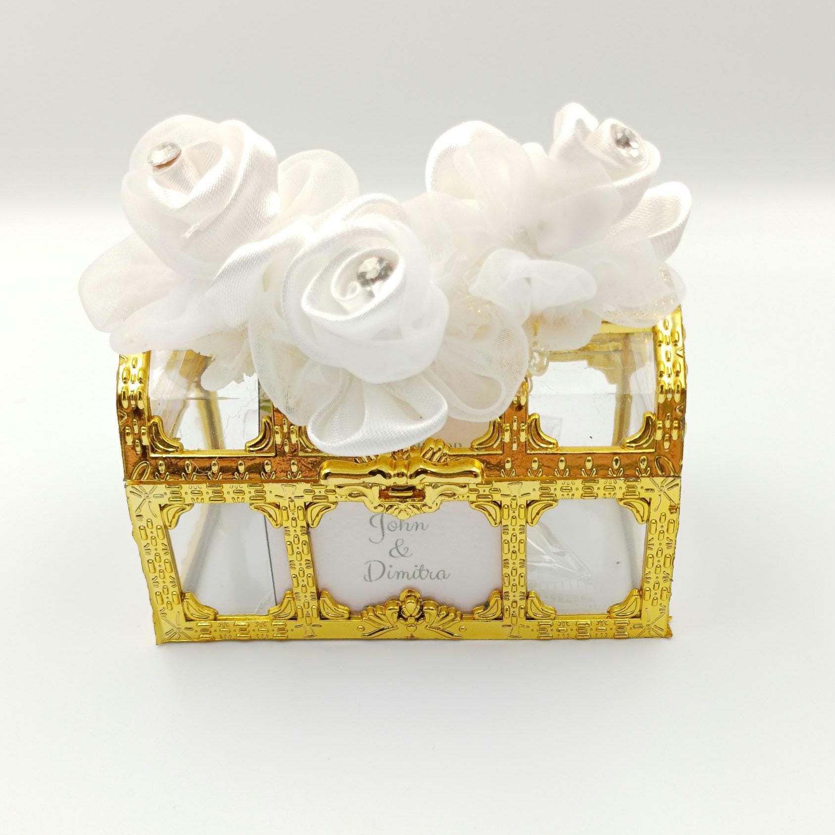 10 pcs-Wedding Favors for Guests ,wedding Favor Boxes,Gold Trinket box-Baby Shower Favors,Bridal Shower Favors,Greek bombonieres box.