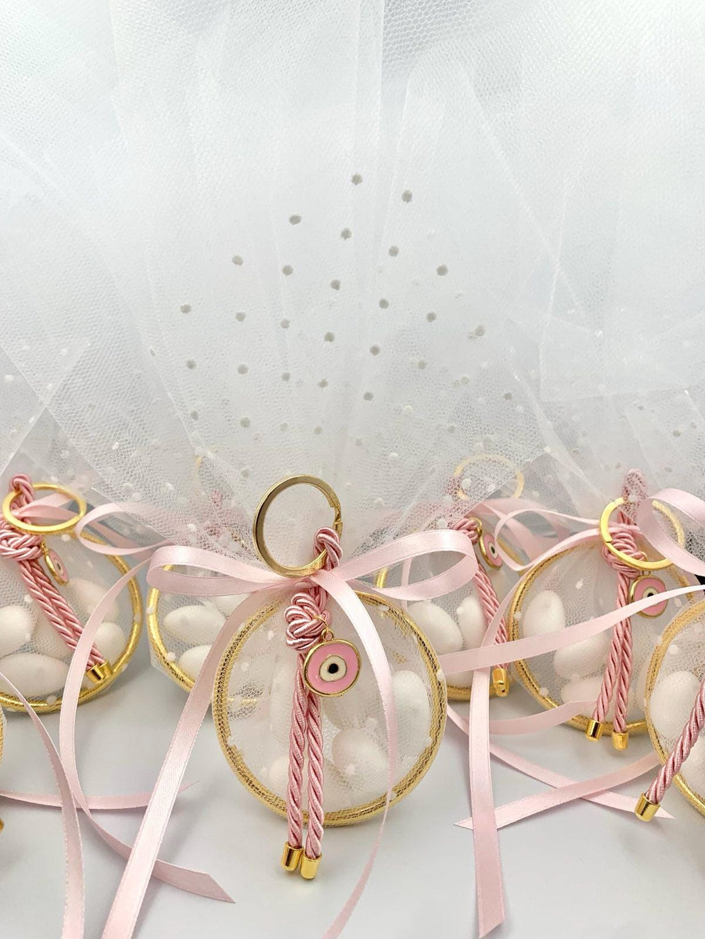 10 pcs, Greek baptism Mpomponiera, Evil eye keychain, Orthodox baptism girl favor, almond candy. Koufeta, Martyrika,jordan almond,mi bautizo