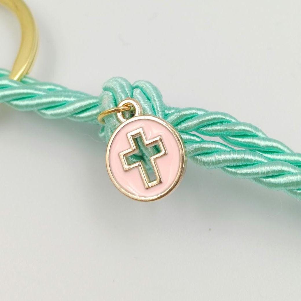 Baptism favors sage green cross keychain Martyrika , Communion favors ,Greek Orthodox Witness favor first communion gifts mi bautizo ,10 pcs