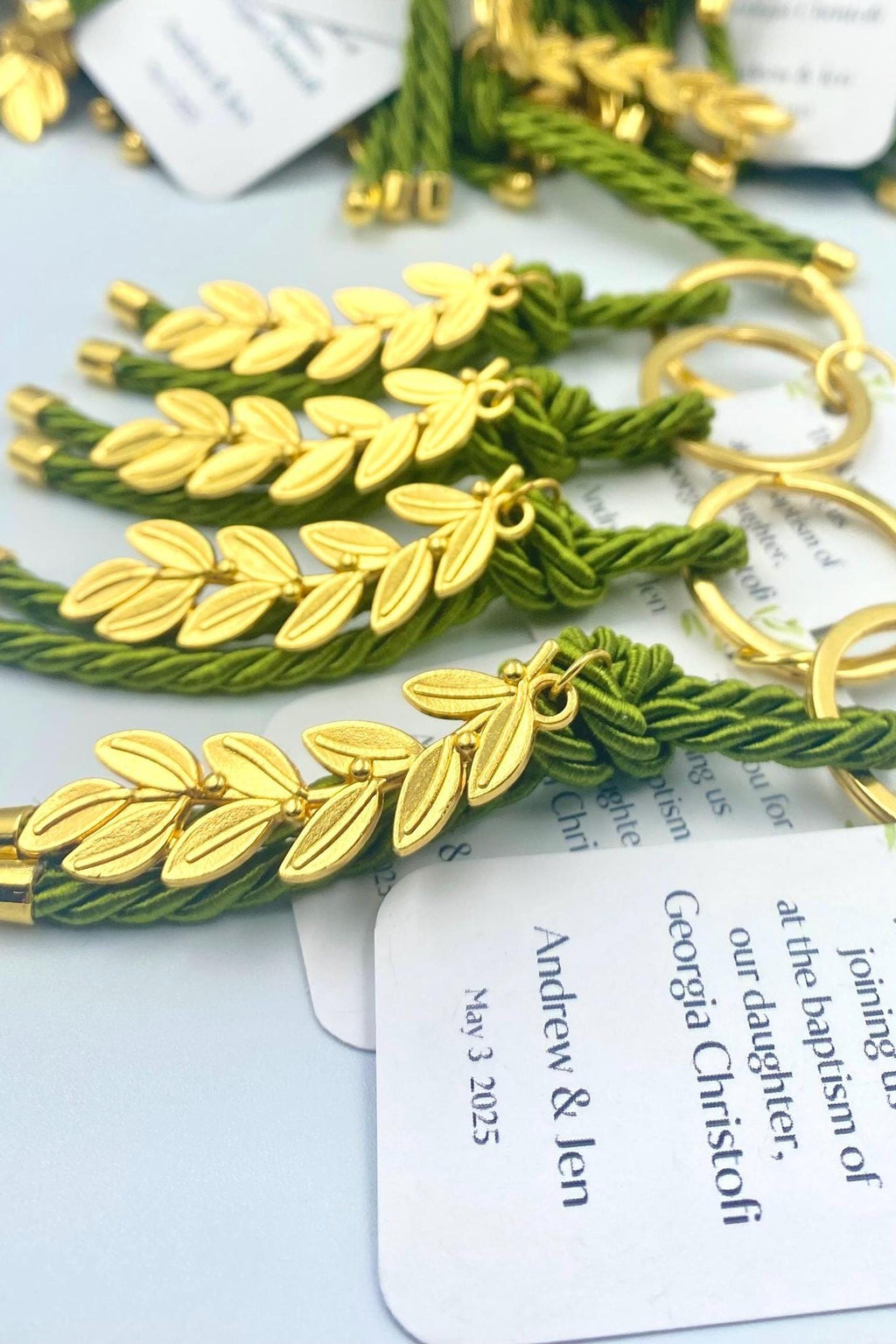 10 pcs, Personalized Olive branch Key chain baptism favors,Martyrika, Martirika Greek wedding witness gifts, baptism favor, Gift for guests