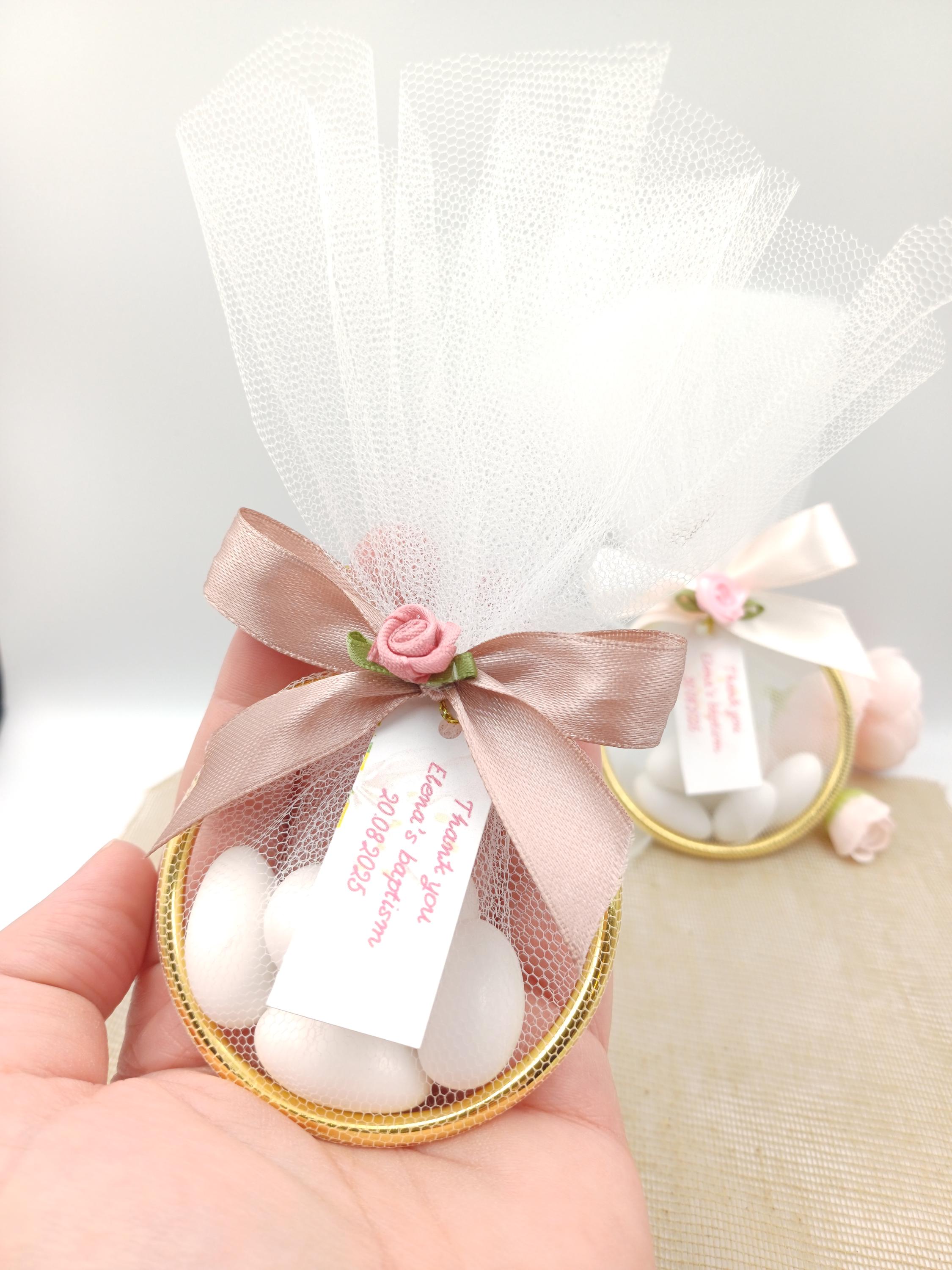 Personalized Baptism bombonieres Wedding Favors Almond Candy -Engagement ring Favors -Greek bombonieres - Christening gifts Koufeta-10 pcs