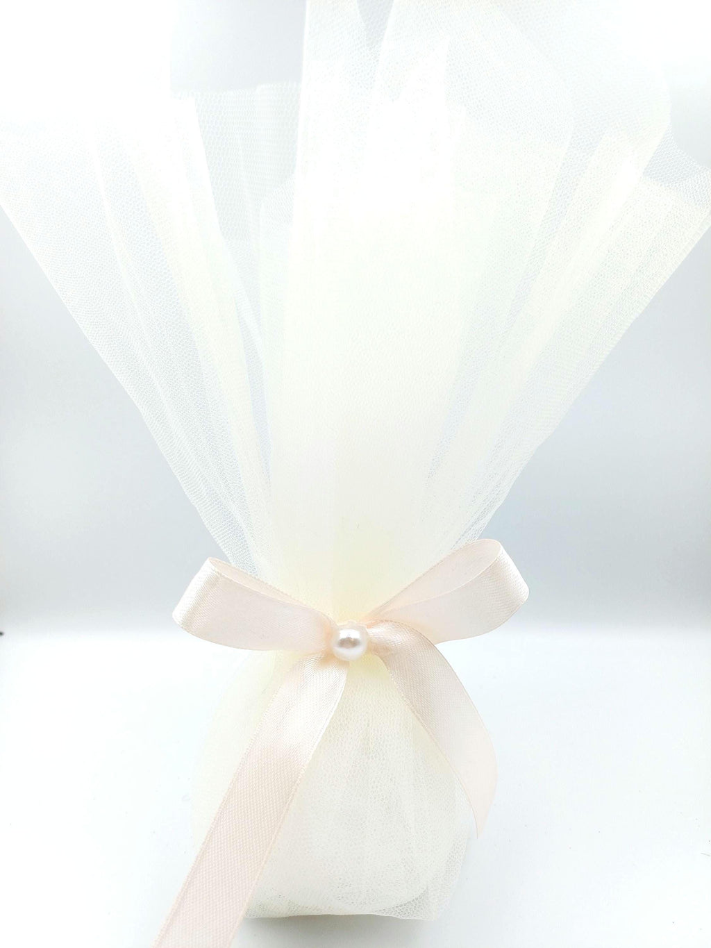 10 pcs, Greek Bombonieres, Orthodox wedding, Greek traditional tulle favor, Christening wedding favors with pearl, koufeta jordan almond.