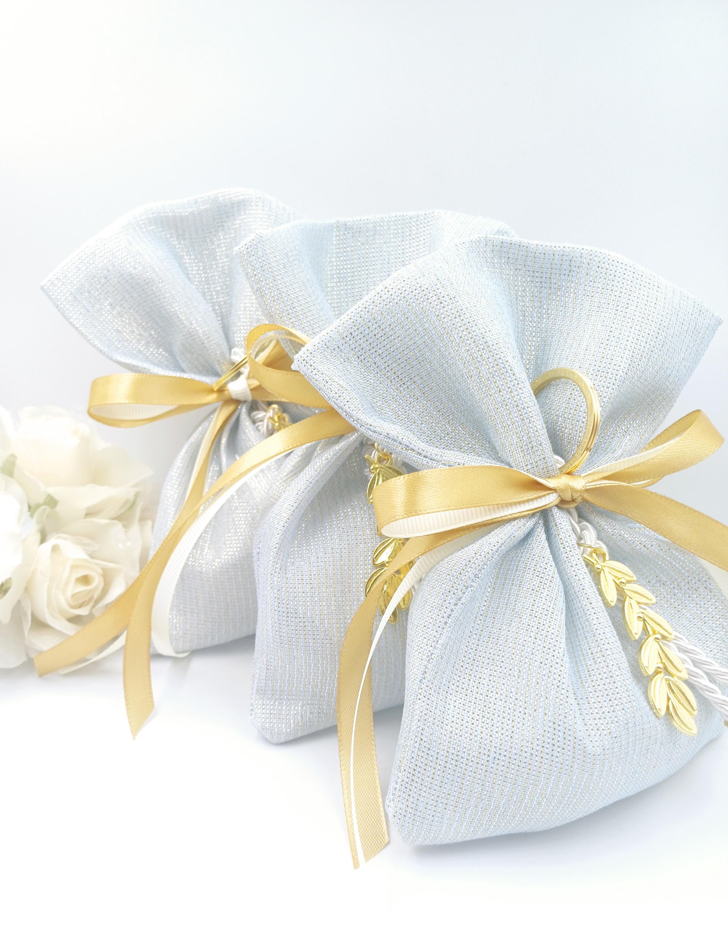 Elegant Wedding Favor Bag, Greek Baptism Favor with Olive branch key chain Koufeta  Orthodox baptism ,bridal shower 10 pcs.