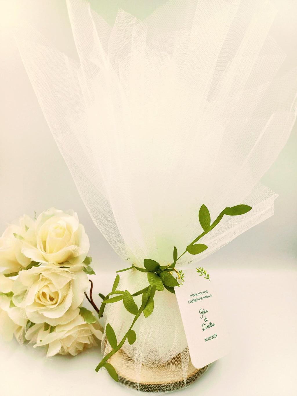 10 pcs, Wedding Favors for Guests in Bulk,engagement party olive branch ribbon favours  Greek tulle Orthodox Boboniera tulle and wood.