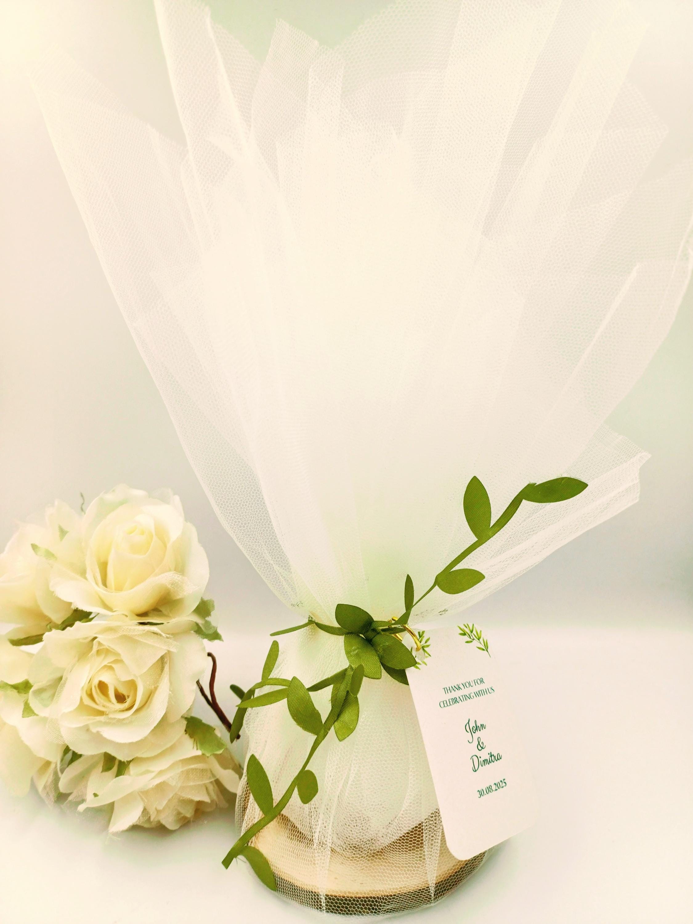 10 pcs, Wedding Favors for Guests in Bulk,engagement party olive branch ribbon favours  Greek tulle Orthodox Boboniera tulle and wood.