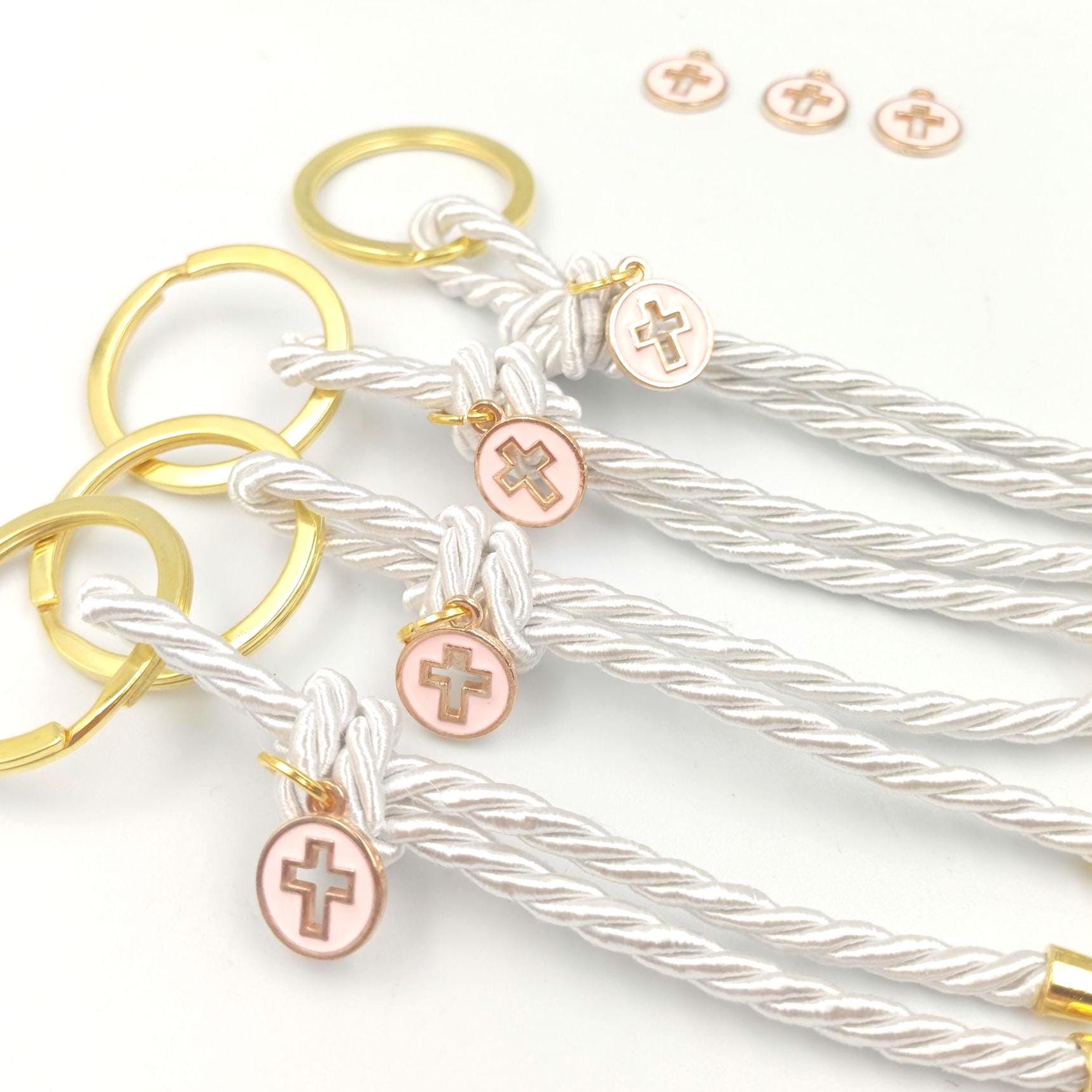 Baptism favors pink cross keychain Martyrika , Communion favors ,Greek Orthodox Witness favor first communion mi bautizo gifts,10 pcs.