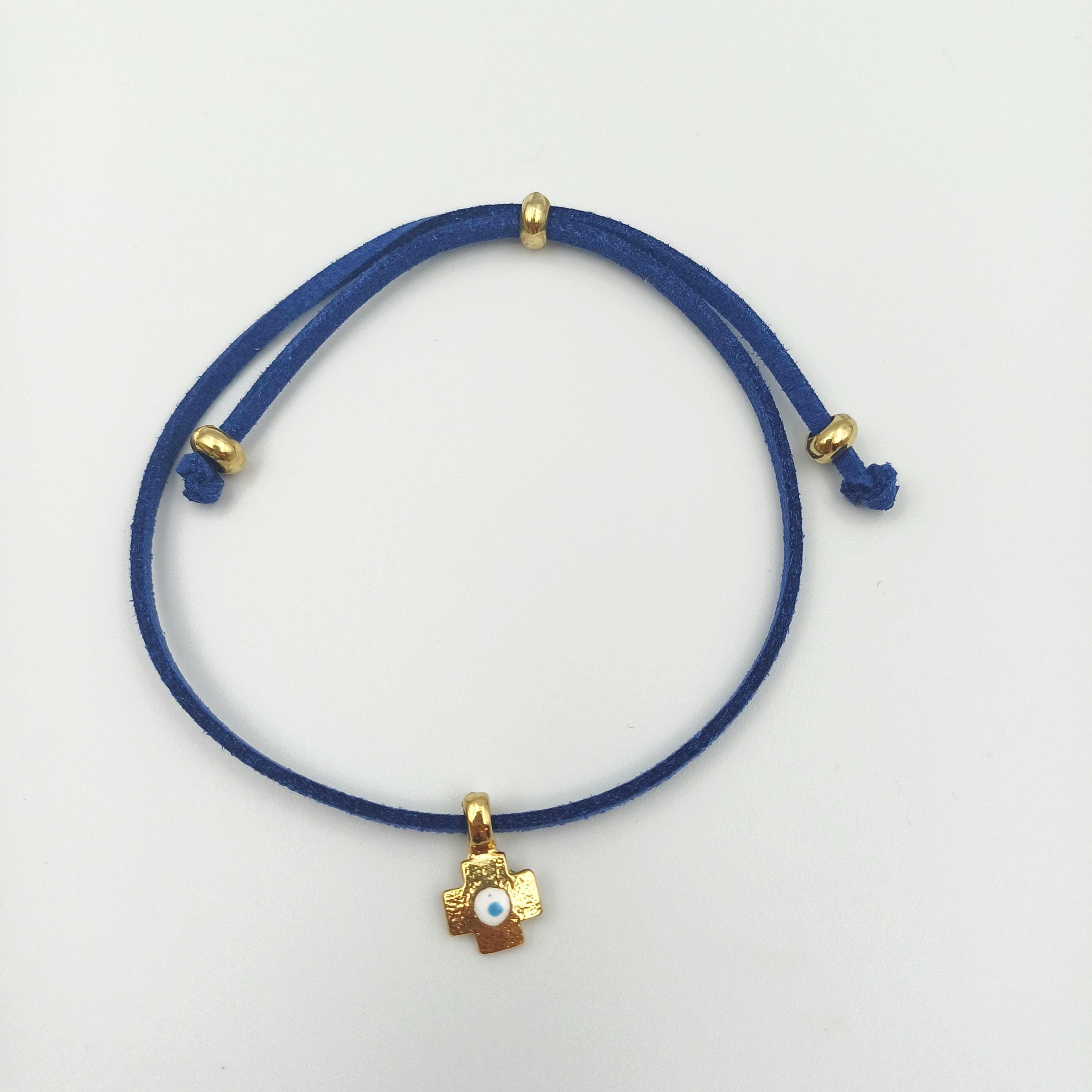 First communion blue cross Bracelets Greek Orthodox Baptism martyrika,  10 pcs.
