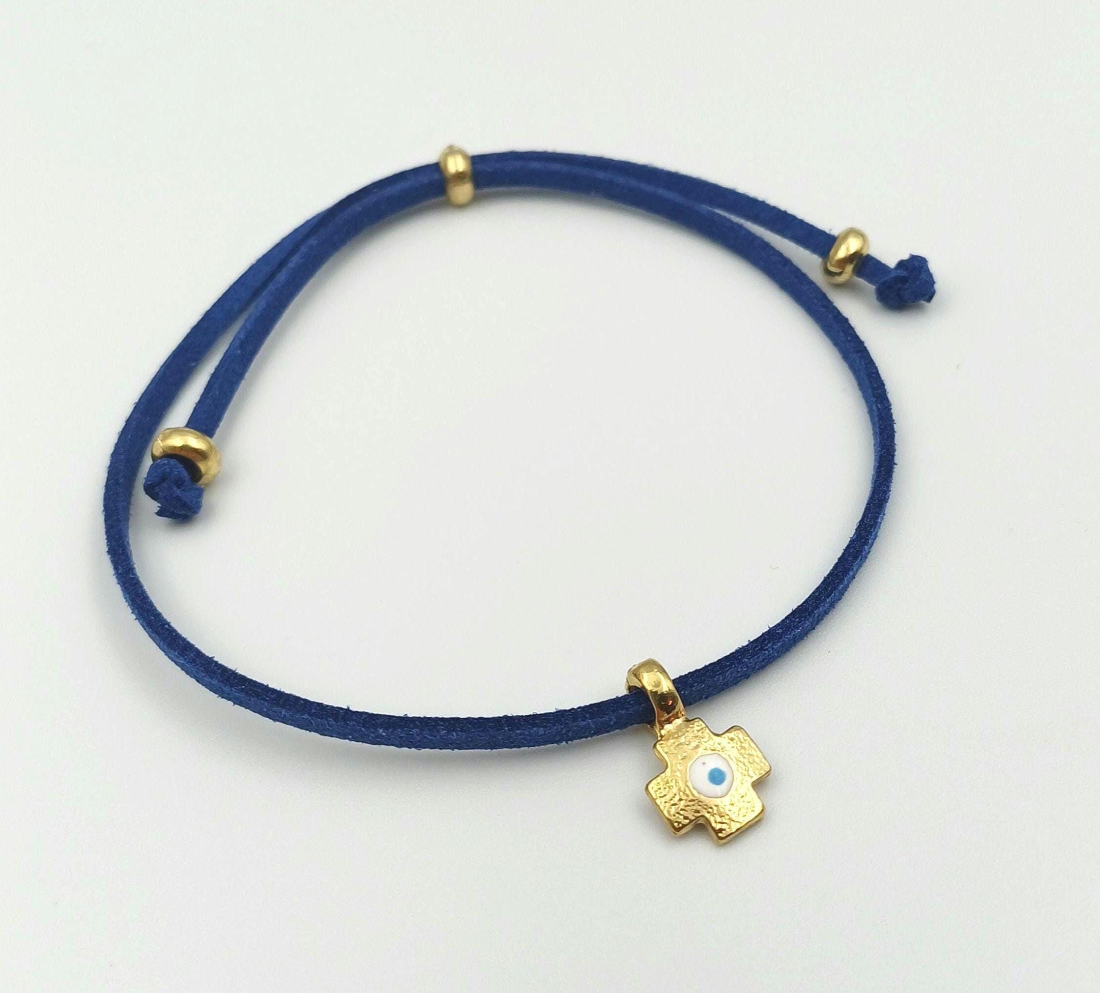 First communion blue cross Bracelets Greek Orthodox Baptism martyrika,  10 pcs.