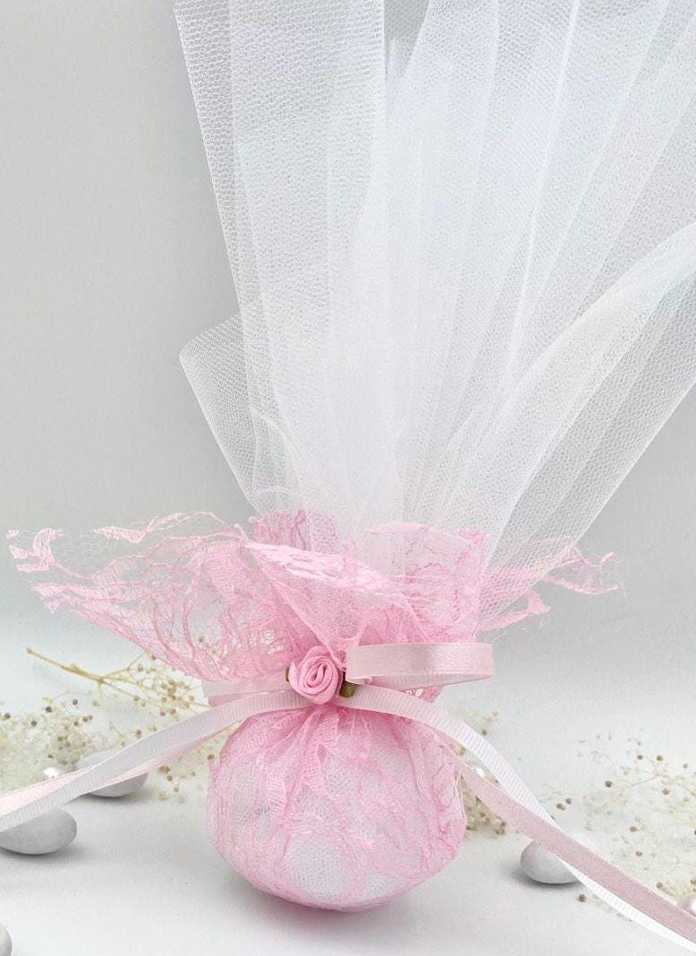 Greek Wedding Favors, Tulle & Lace Bombonieres, Orthodox Christening Gift for Guests, Bridal Party Gifts, 10 pcs