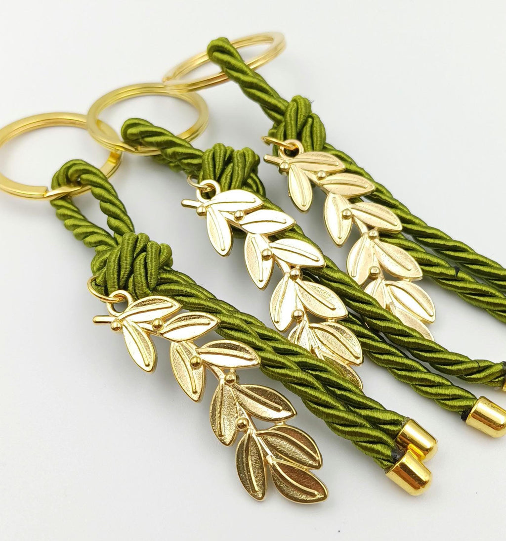 Olive Branch Keychain Favors: Greek Wedding Martyrika, Greek Orthodox Keychain,  Communion gift(10 pcs).
