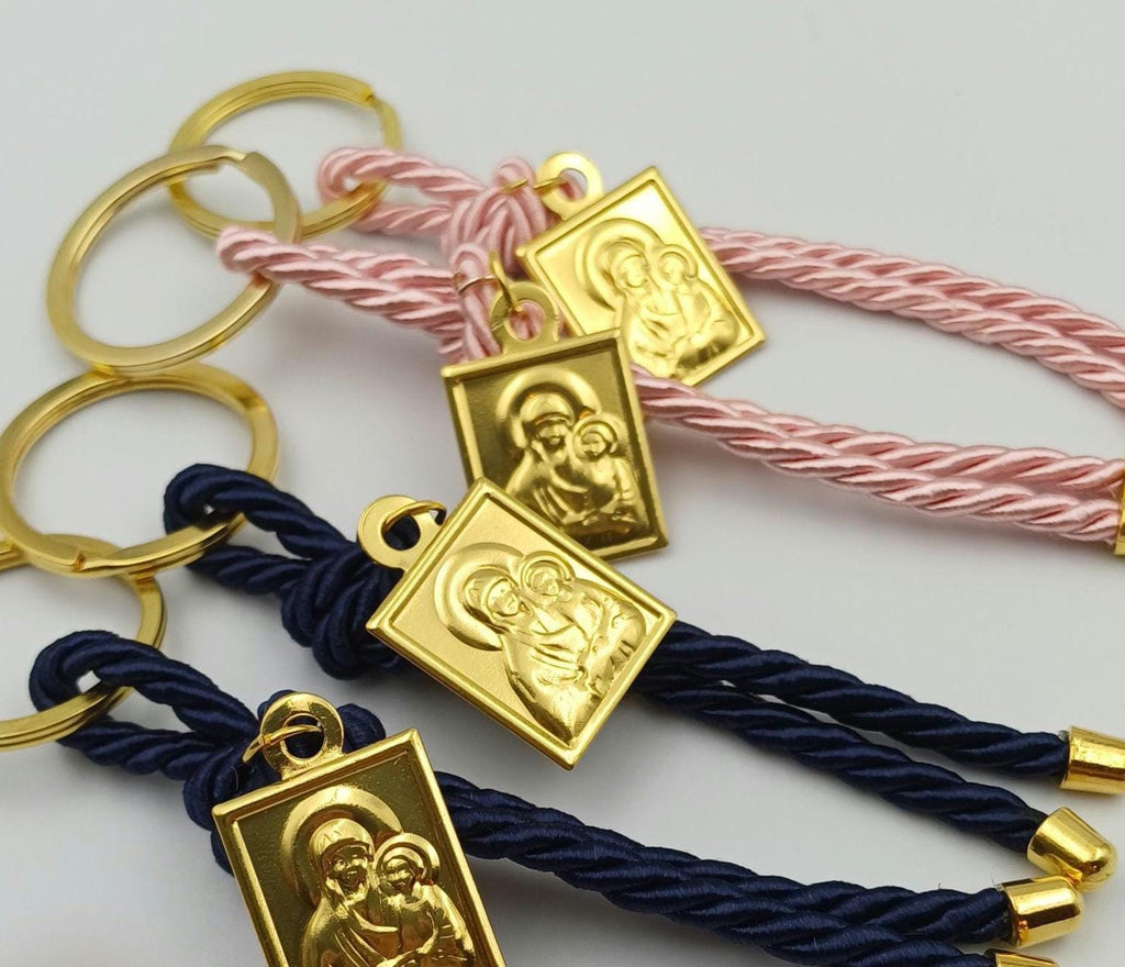 Icon Keychain - Greek Baptism Favors: Panagia Martyrika - Set of 10