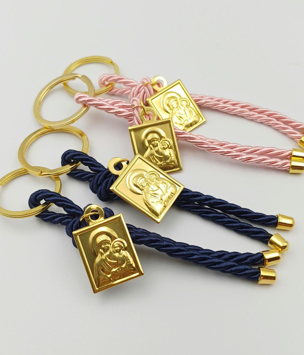Icon Keychain - Greek Baptism Favors: Panagia Martyrika - Set of 10