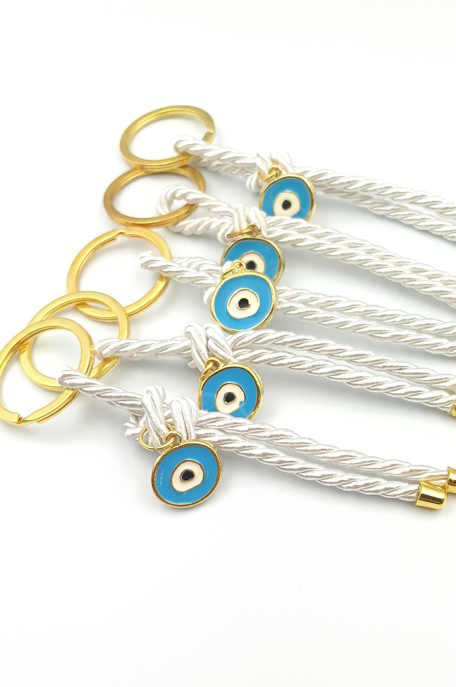Key chains martyrika - evil eye Baptism Favors - Greek orthodox christening favors - baby shower party favors - first communion.