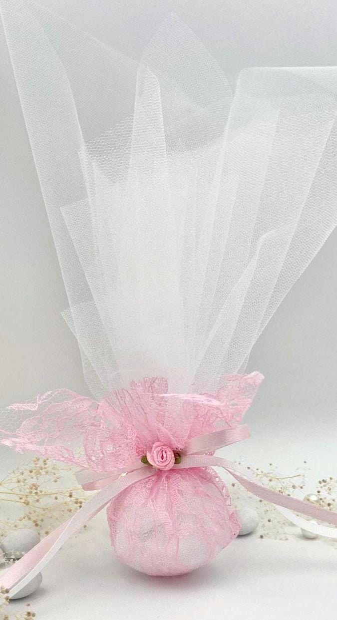 Greek Wedding Favors, Tulle & Lace Bombonieres, Orthodox Christening Gift for Guests, Bridal Party Gifts, 10 pcs